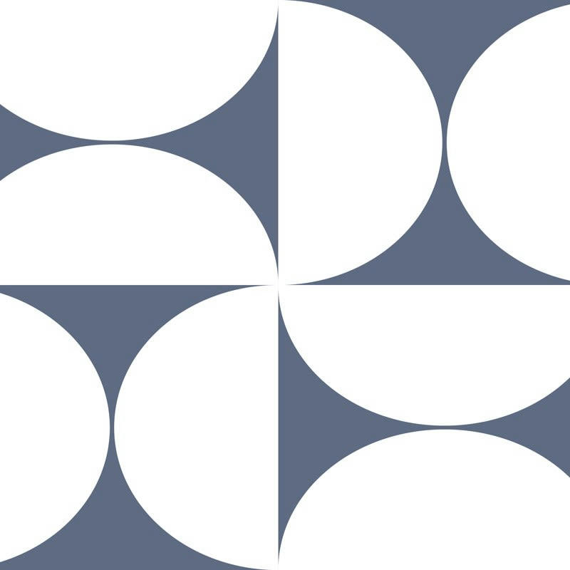 EQUILIBRE ENCRE - Bandeau PVC lot de 2 : L 70cmxH 30cm Bleu Graphique Vintage