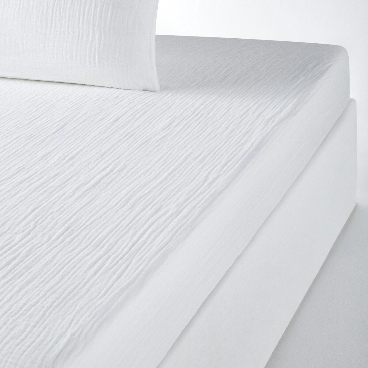 Drap-housse uni gaze de coton bonnet 30cm, Kumla