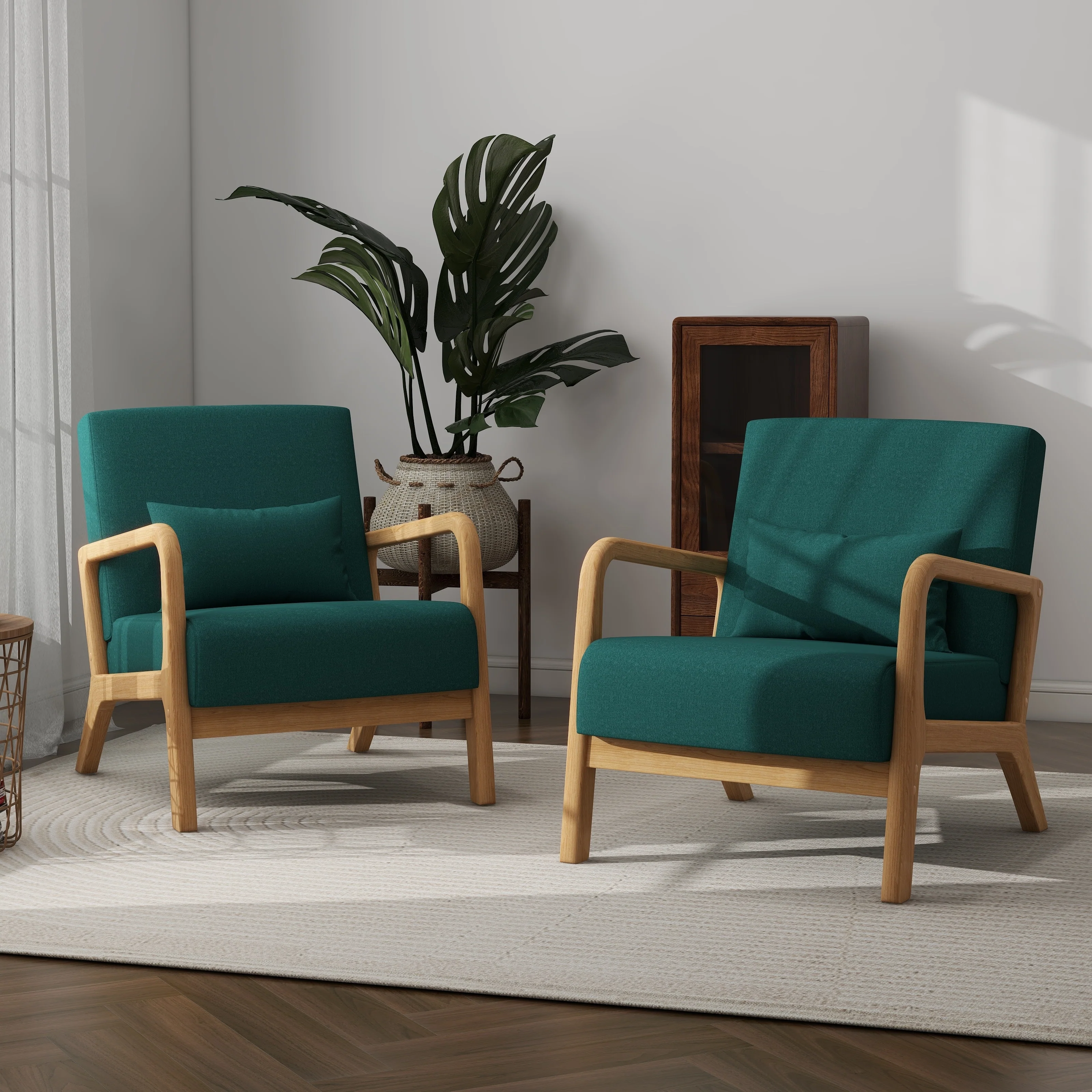 Gail 2 Set Mid Century Modern Upholstered Accent Chair