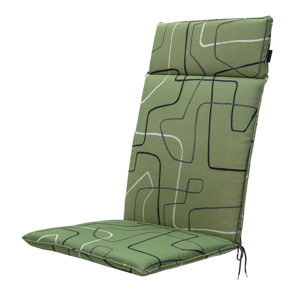 Madison - Tuinstoelkussen Hoge Rug Joah sage - Ca. 120x50 cm - Set van 4