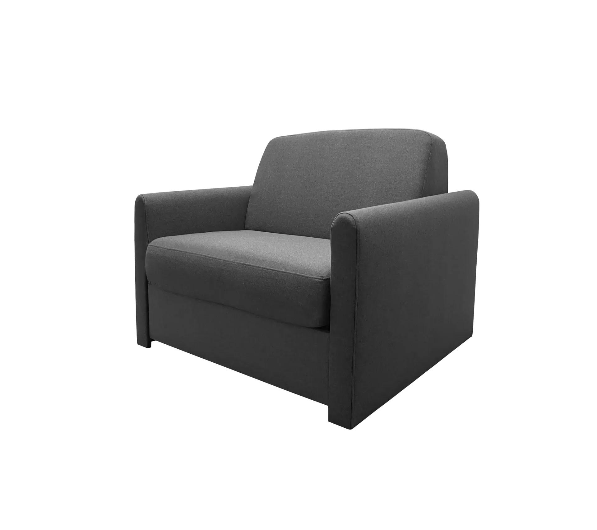 RUBY - Fauteuil convertible 1 place en tissu noir