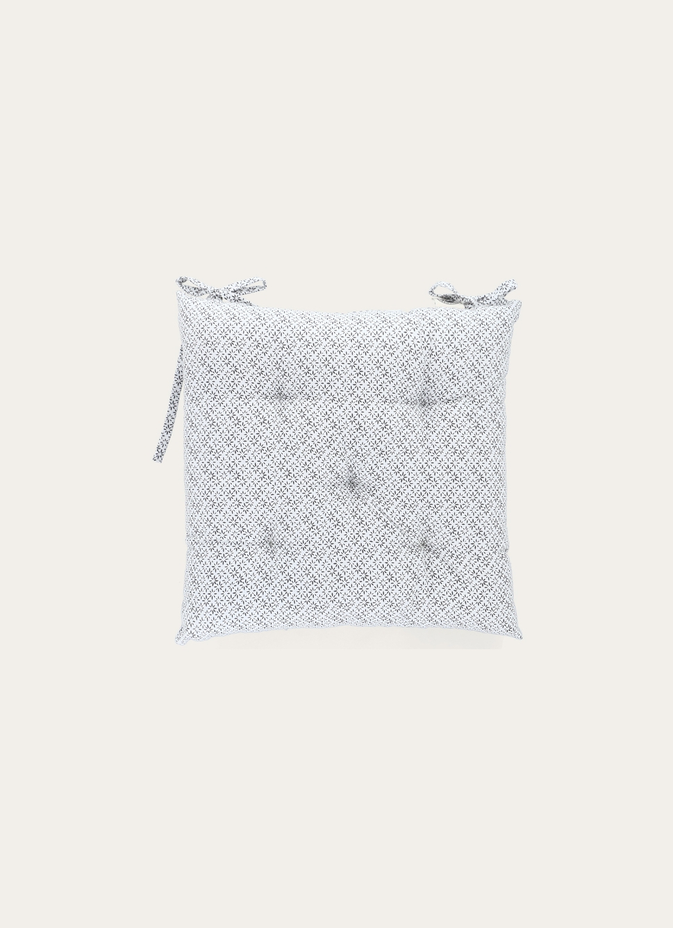 DESSUS DE CHAISE EN COTON IMPRIMÉ FLEURI GRIS