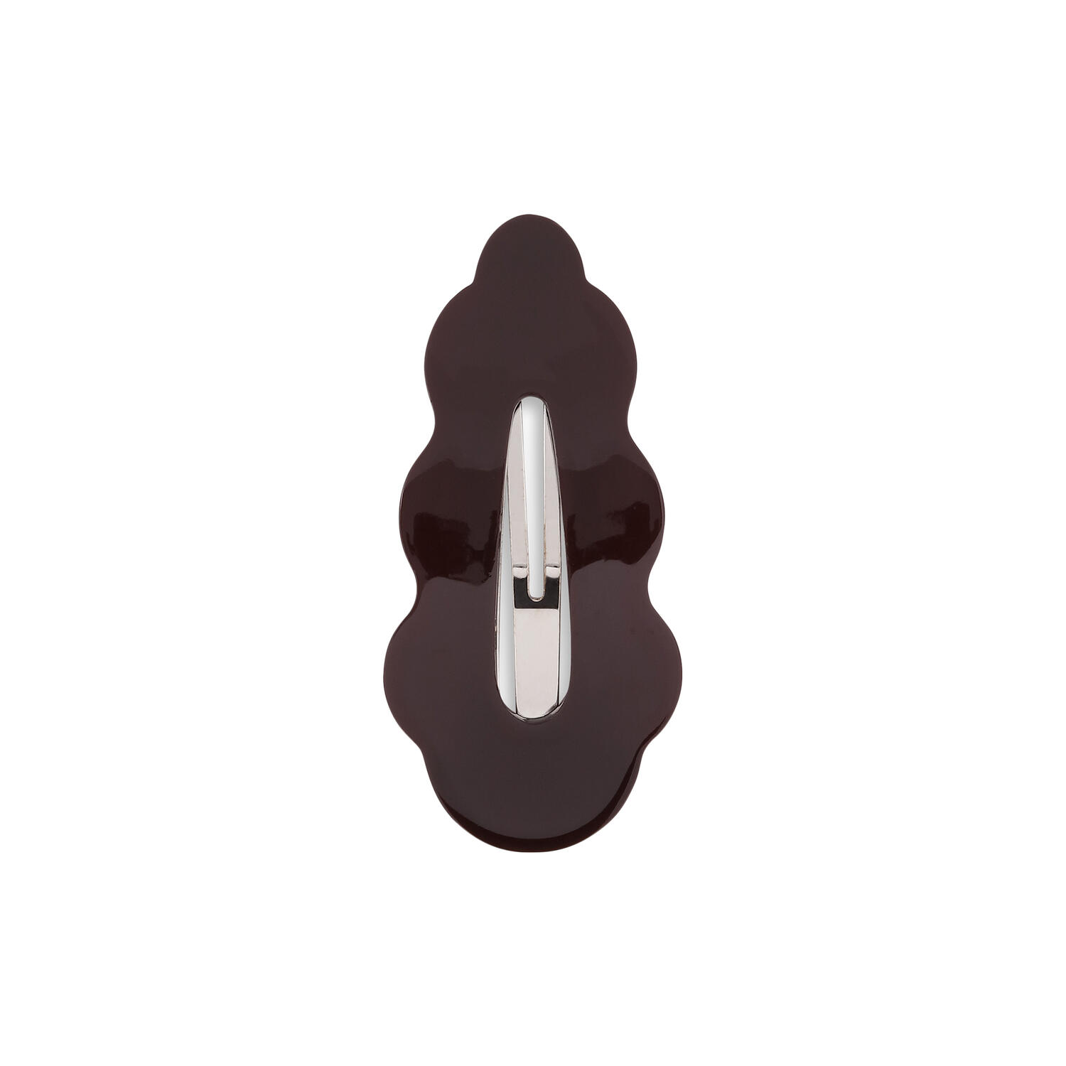 Wavy Bow Clip, brown