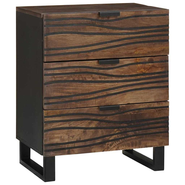 Szafka Nocna Drewniana Komoda Stolik Nocny Do Sypialni 50 x 33 x 60 cm