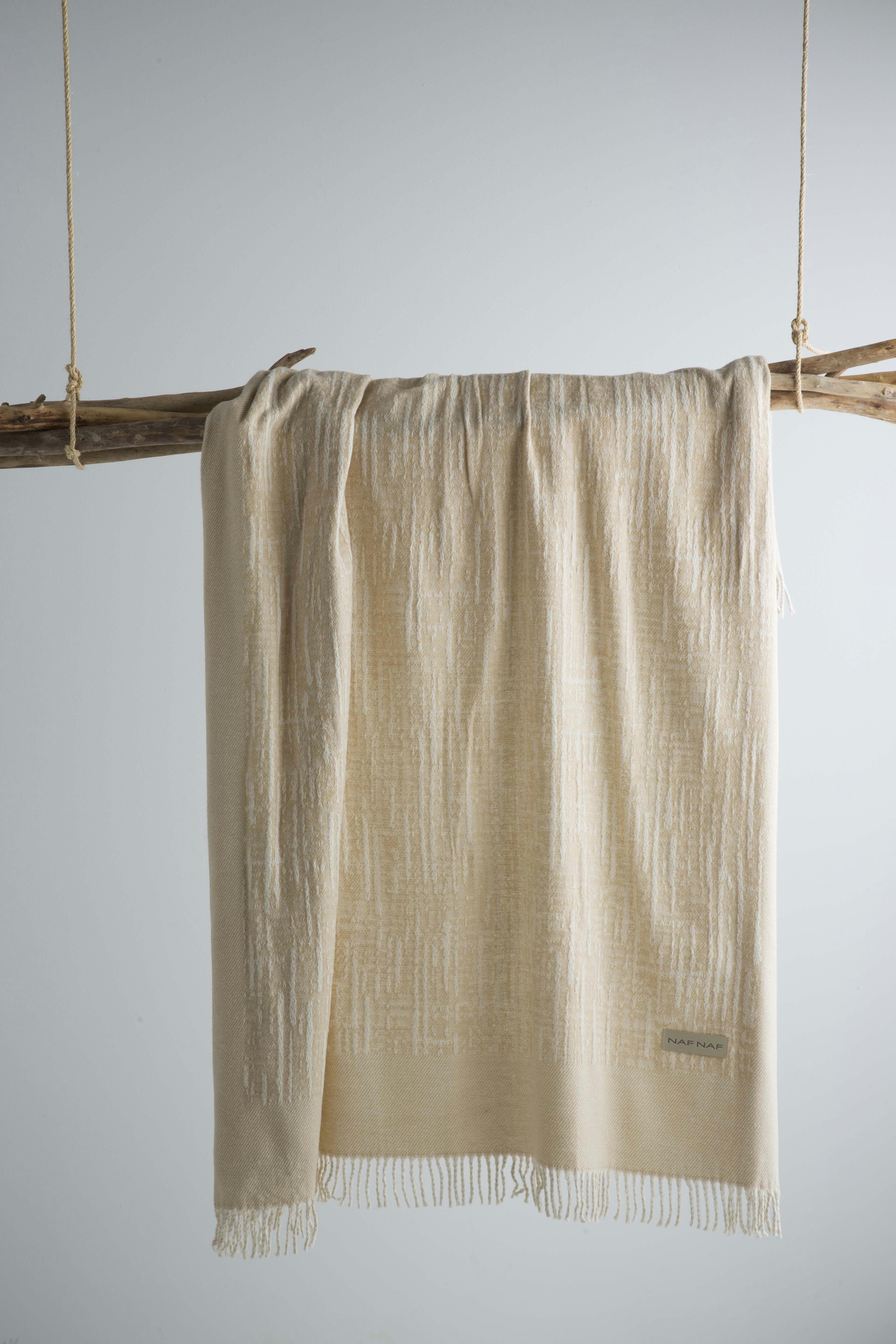 LAY - Plaid en coton beige 130x170