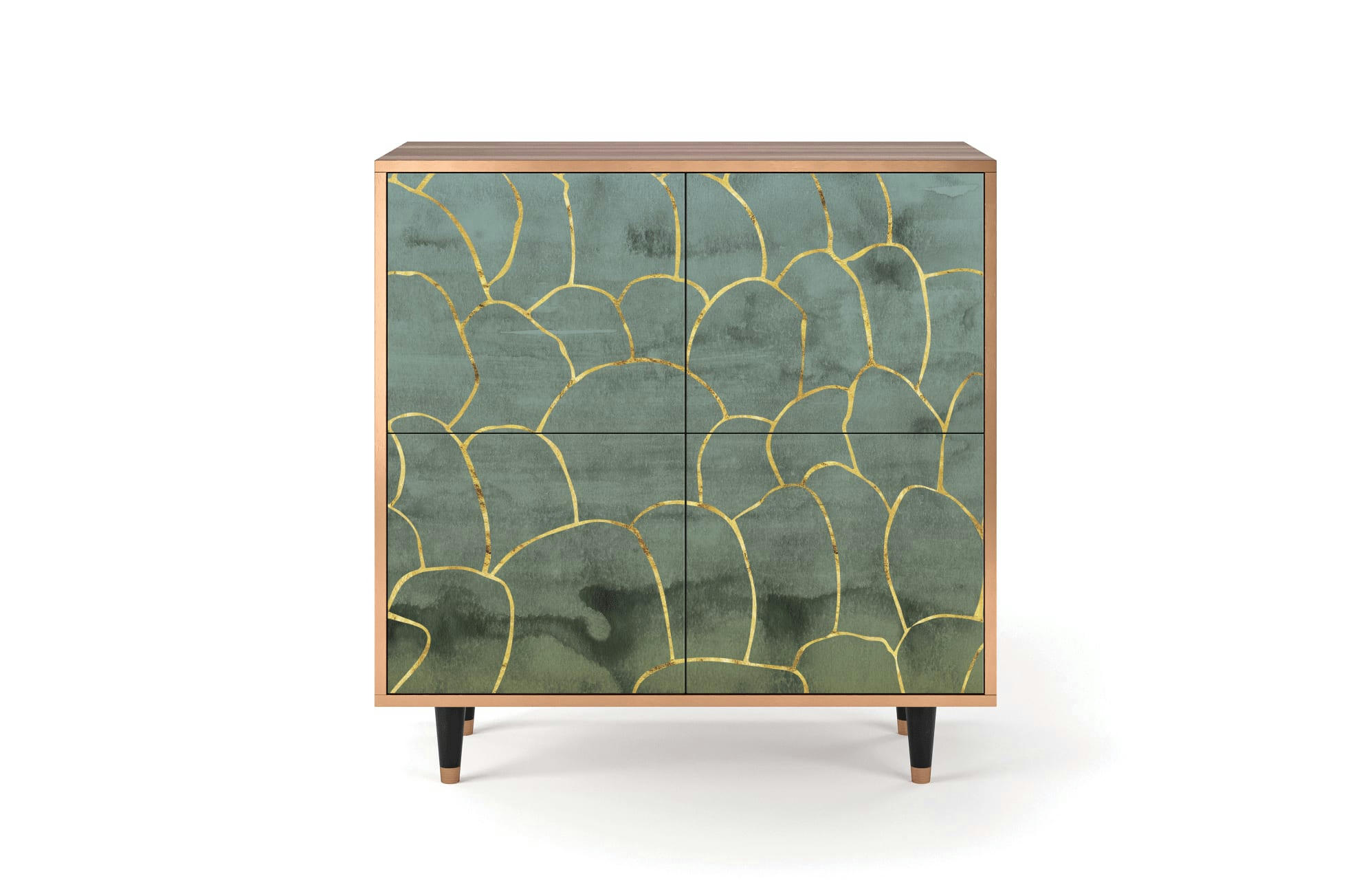 MAGNIFICENT WATER LILY - Buffet  bleu-vert 4 portes L 94 cm