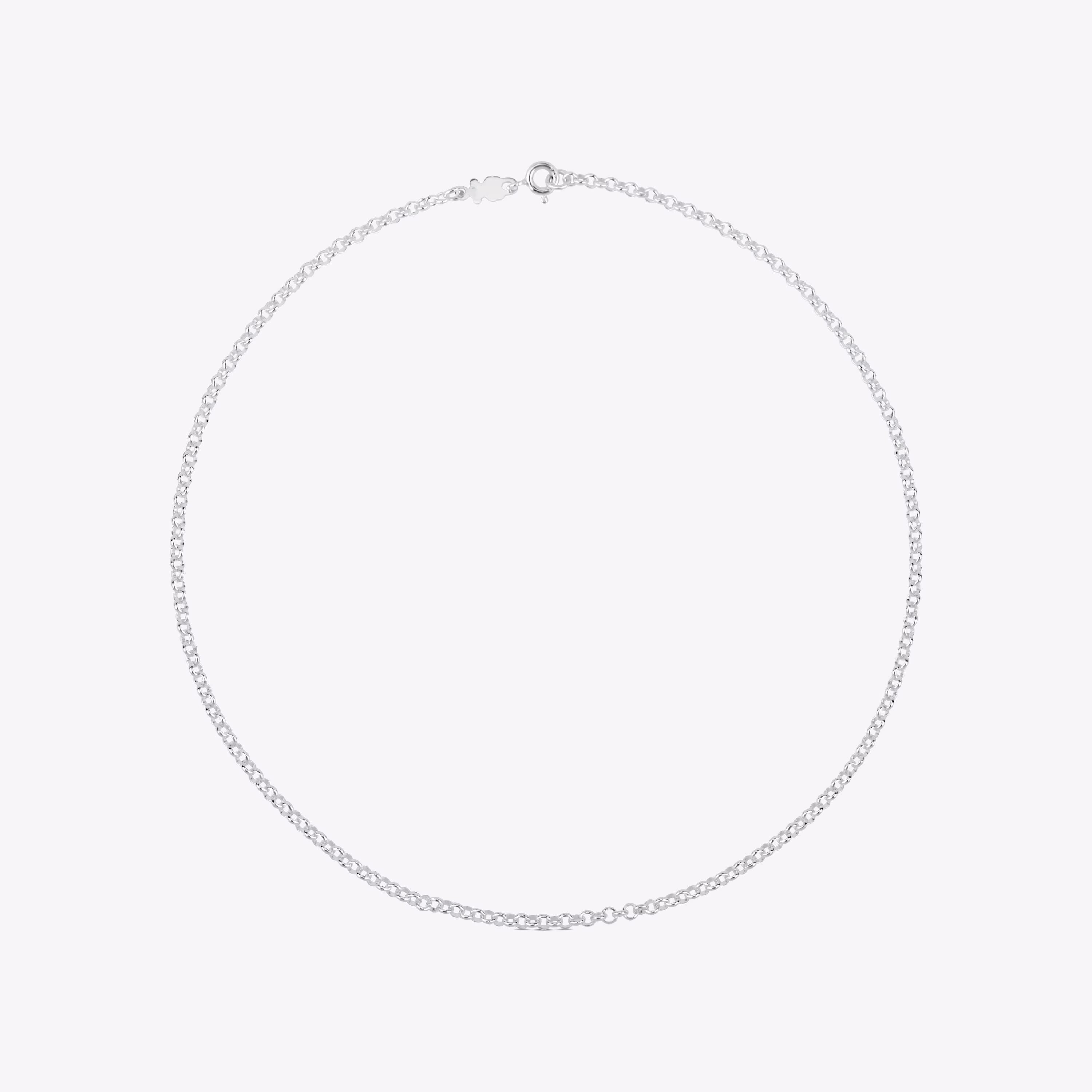 Gargantilla mediana de plata con anillas, 40 cm Chain