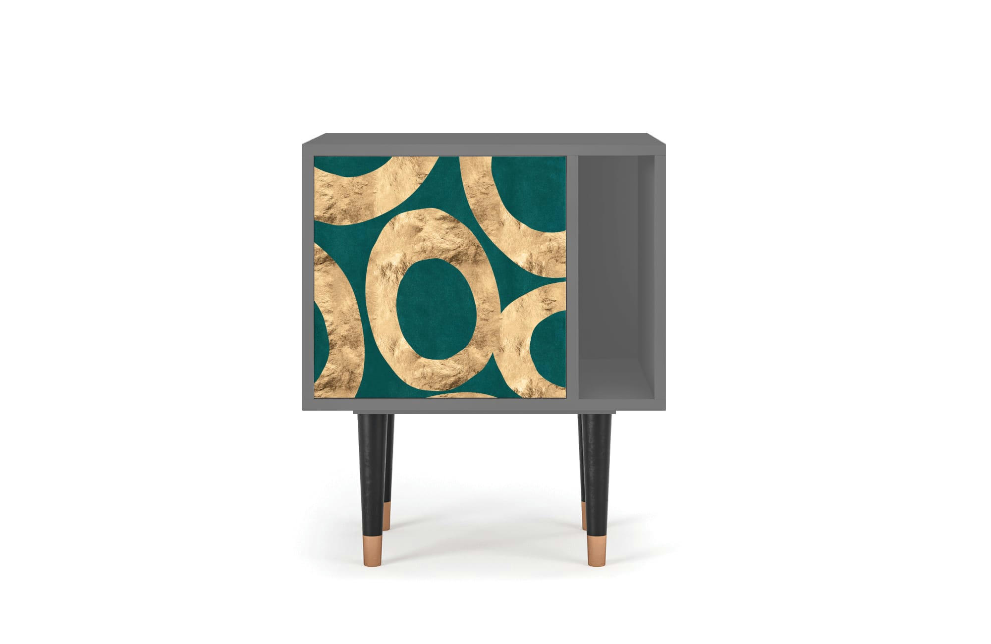 ZIRCON SPHERE - Table de chevet bleu-vert 1 porte L 58 cm