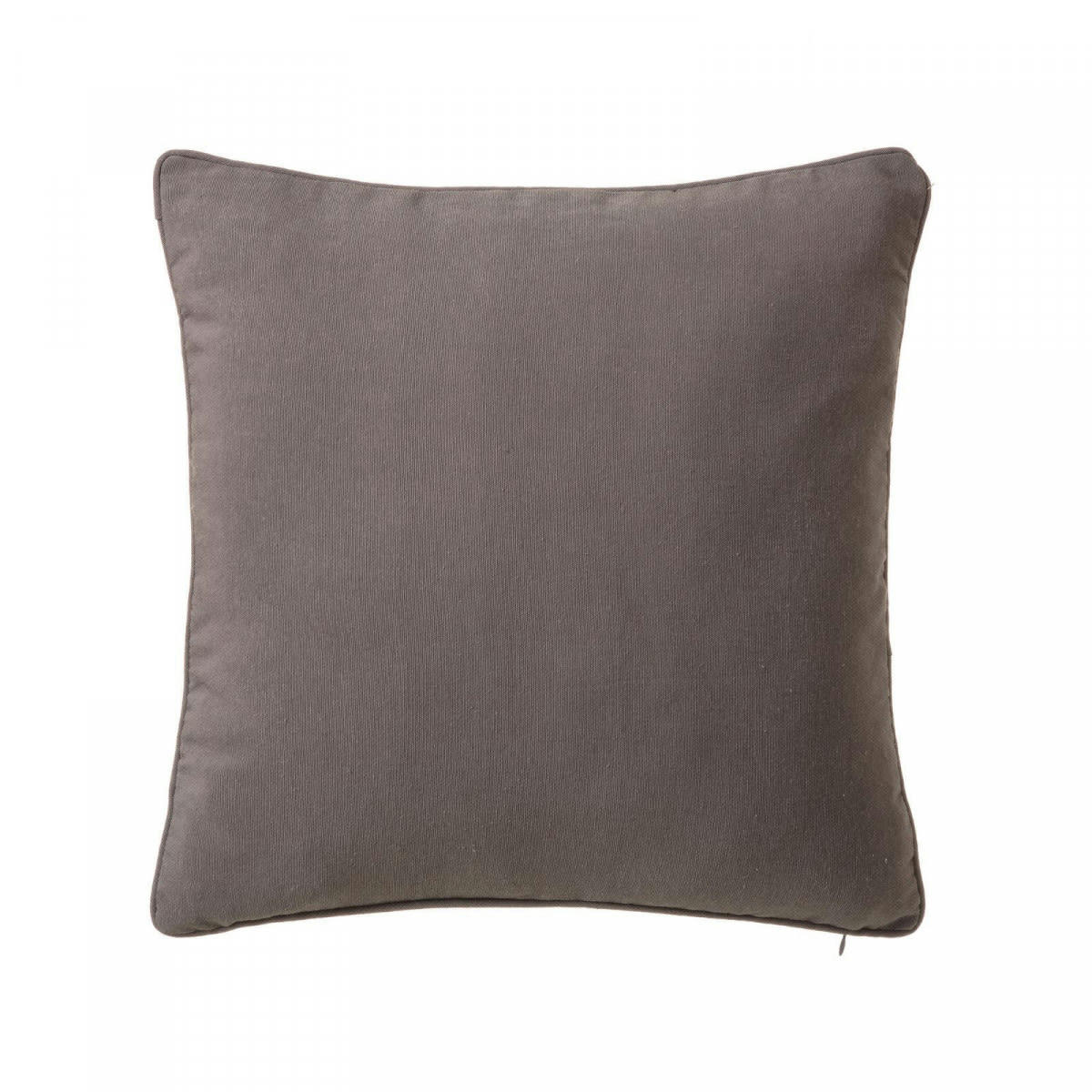 - Coussin carré coton et polyester gris - 45x45cm