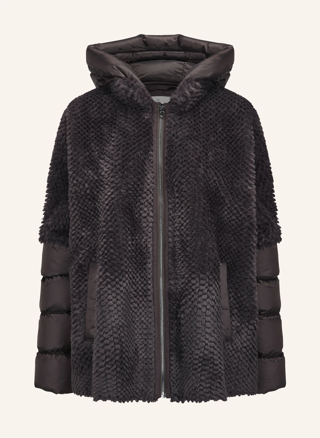 MILESTONE Kunstfell-Jacke MSWEGA mit abnehmbarer Kapuze