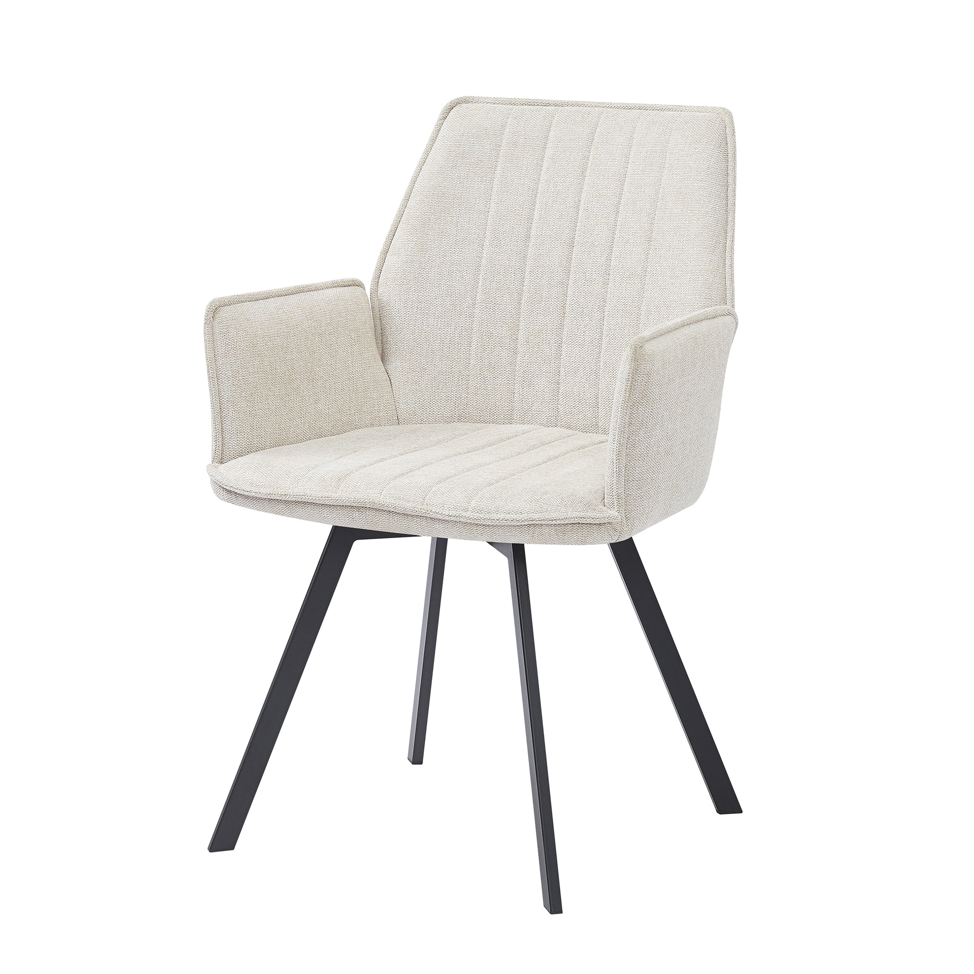 Livingfurn eetkamerstoel Louise beige - stof - 1 stuk