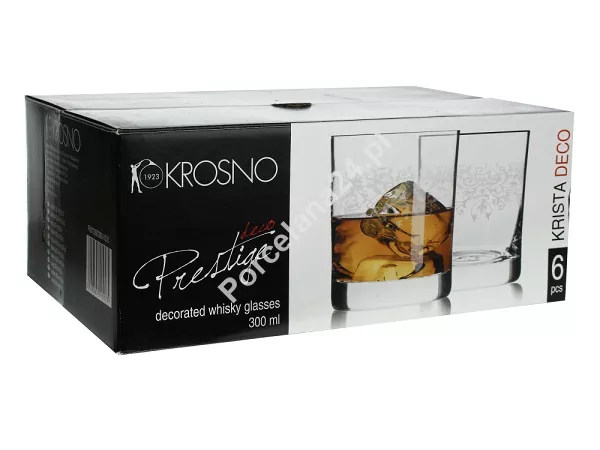 Kpl. szklanek do whisky 300 ml (6 szt) Krosno - Krista DECO 7339