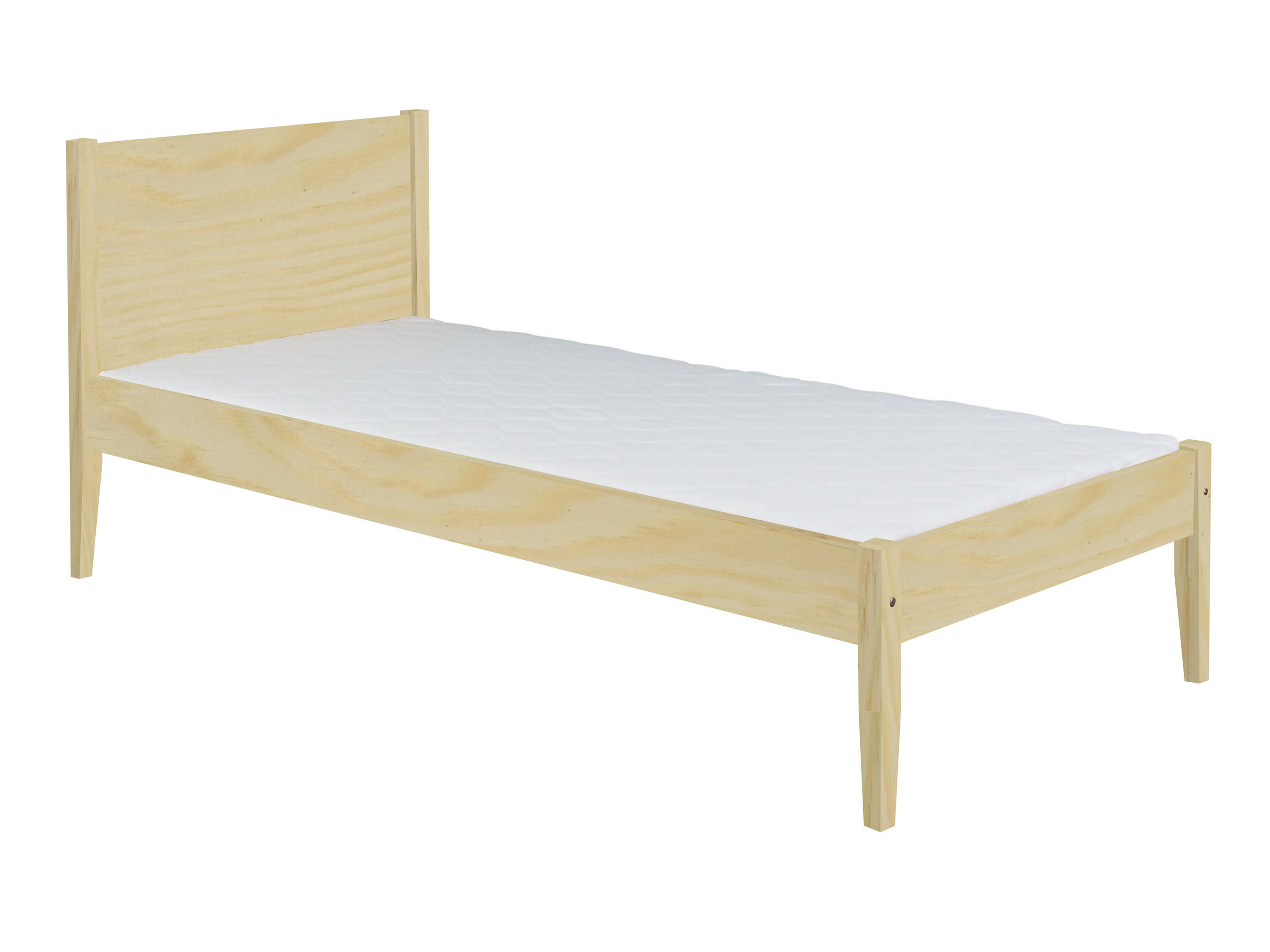 Łóżko 90x200 pojedyncze drewniane młodzieżowe Presto, kolor sosnowy