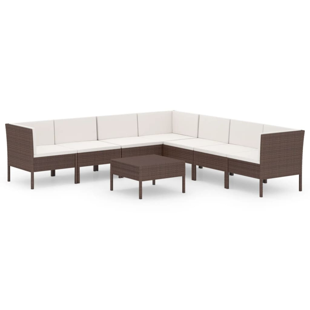 Zestaw wypoczynkowy do ogrodu Brąz Technorattan 3x hjørne   4x sofa