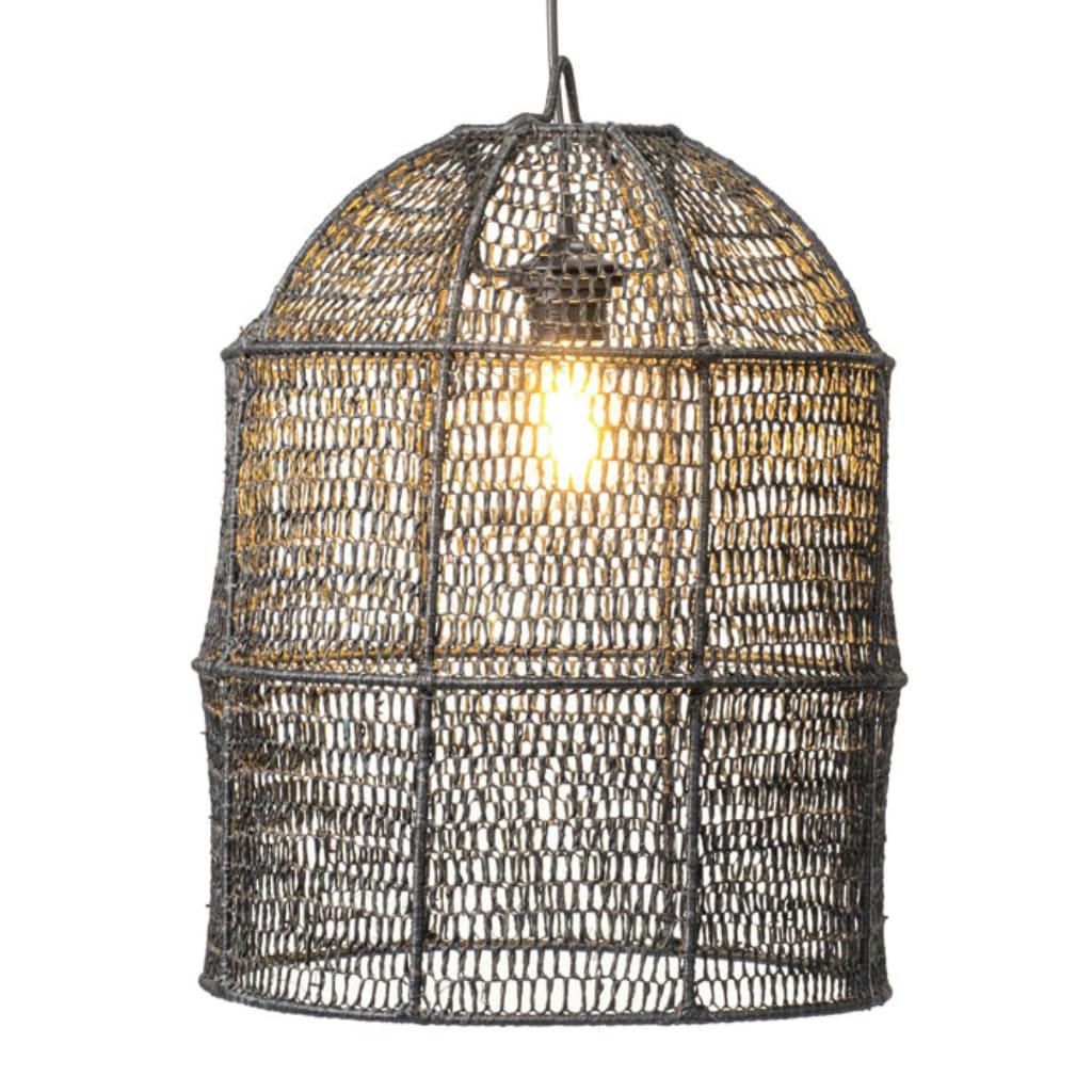 ACIANO NOIR - Suspension en raphia noir