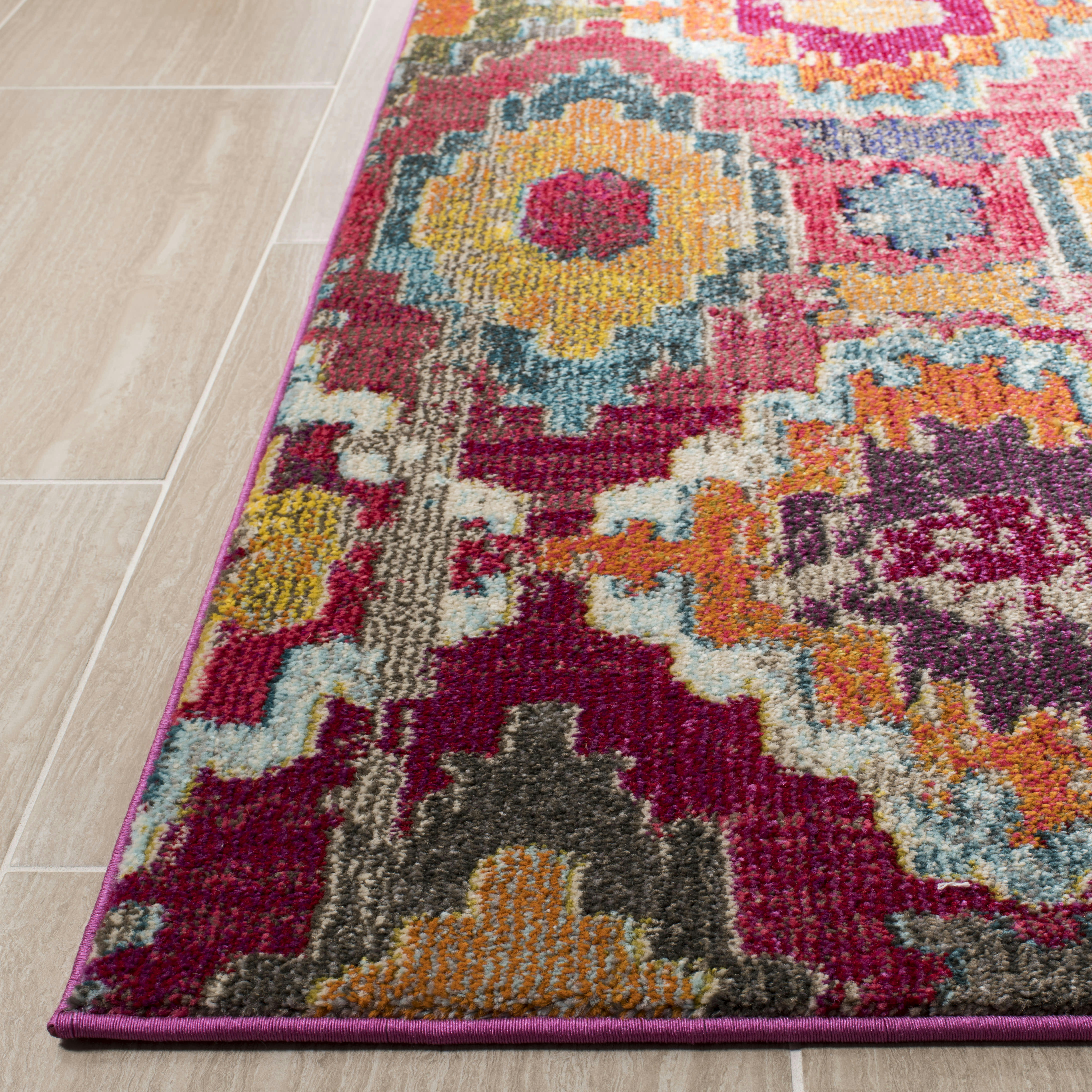 MONACO - Tapis de salon interieur en rouge & bleu, 155 x 231 cm