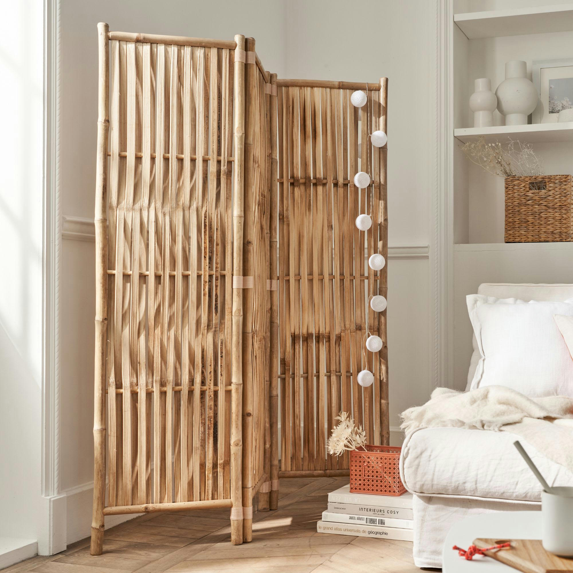 - Paravent en bambou naturel 160x139cm
