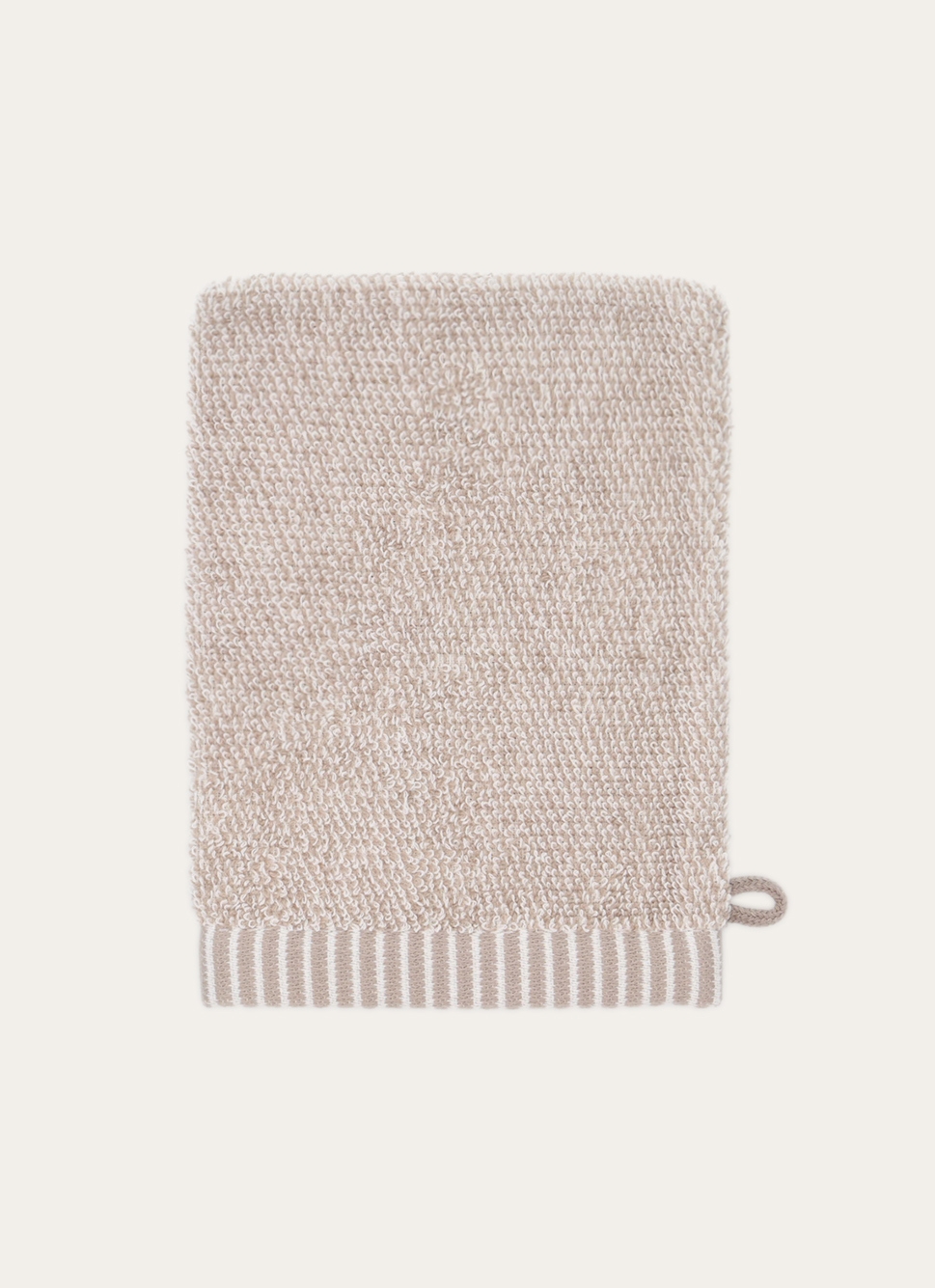 GANT DE TOILETTE EN FILS CHINÉS BEIGE