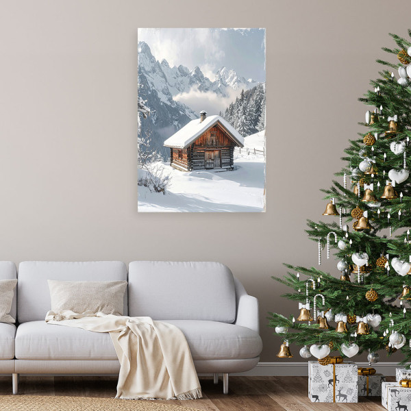 Obraz do salonu jadalni biura kuchni, Pejzaż zima śnieg górskie 20x30