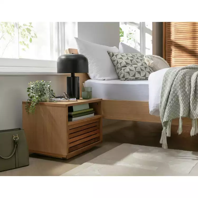 Habitat Max Oak Bedside Table - Oak