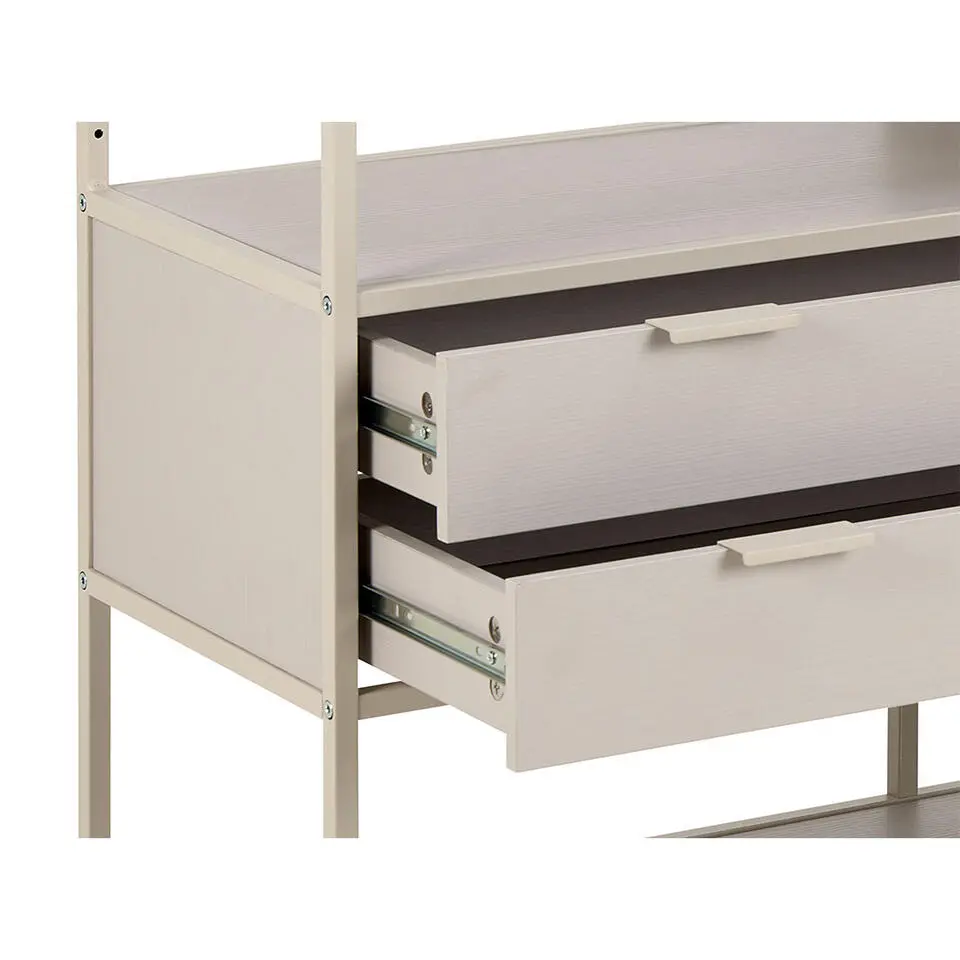 Hioshop Sea wandkast 2 lades 3 planken grijs