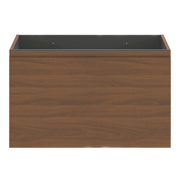 Meuble sous vasque suspendu effet noyer 2 tiroirs l.80 x H.48 x P.45 cm Levanna