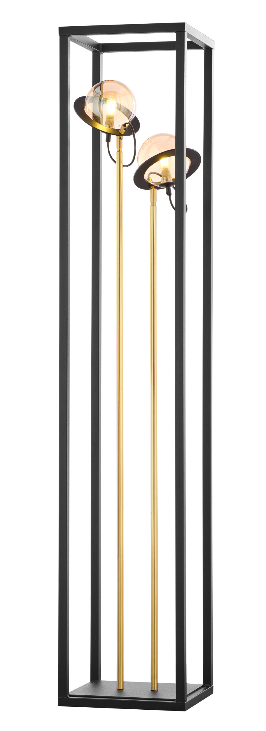 Lampa stojąca PLANET nowoczesna czarno-złoto-bursztynowy 2xG9x15W Jupiter