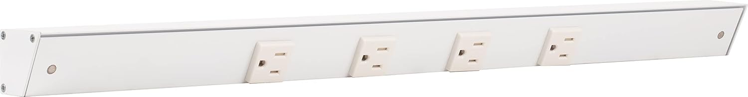Task Lighting APT Angled Power Strip 24 inch  4 Receptacles  White