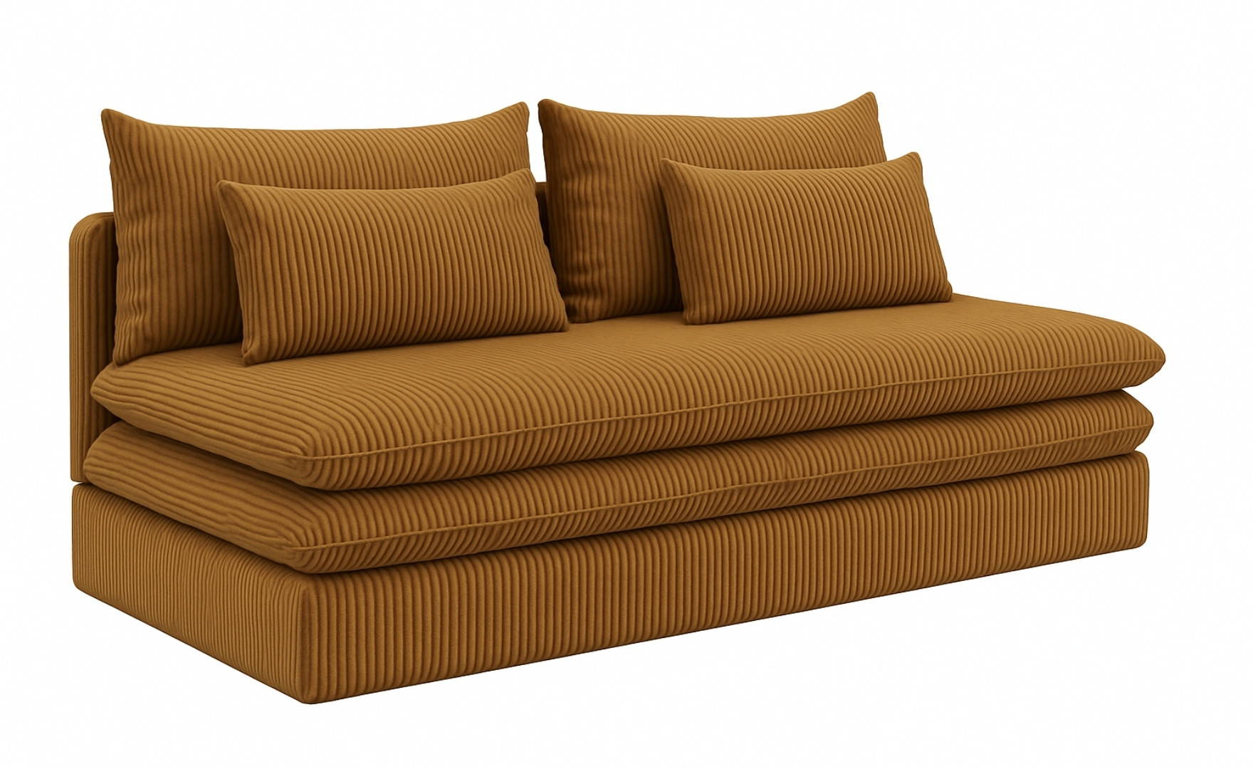 Sofa z funkcją spania i przechowywania NELIA, tkanina Poso, Musztardowy