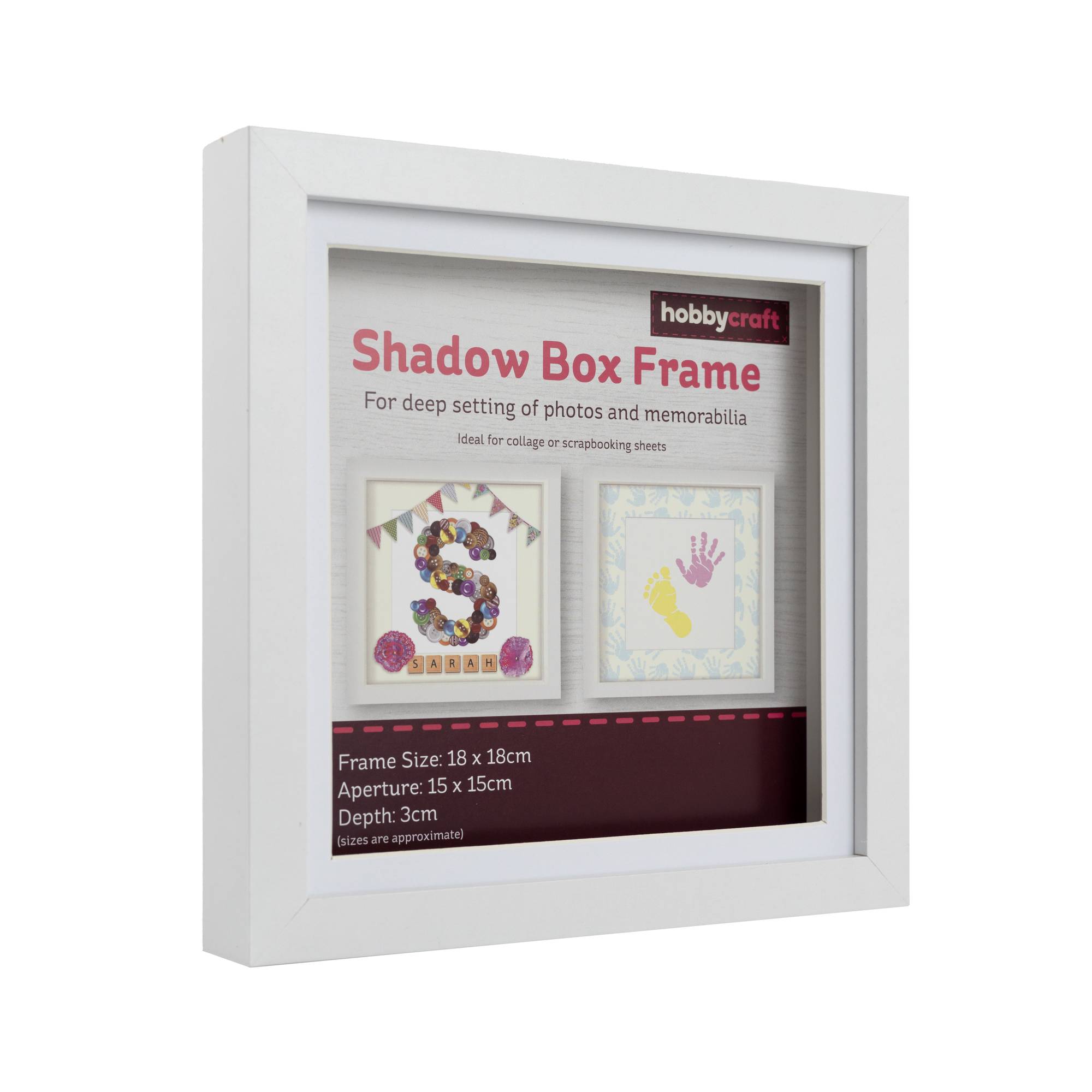 White Shadow Box Frame 18cm x 18cm