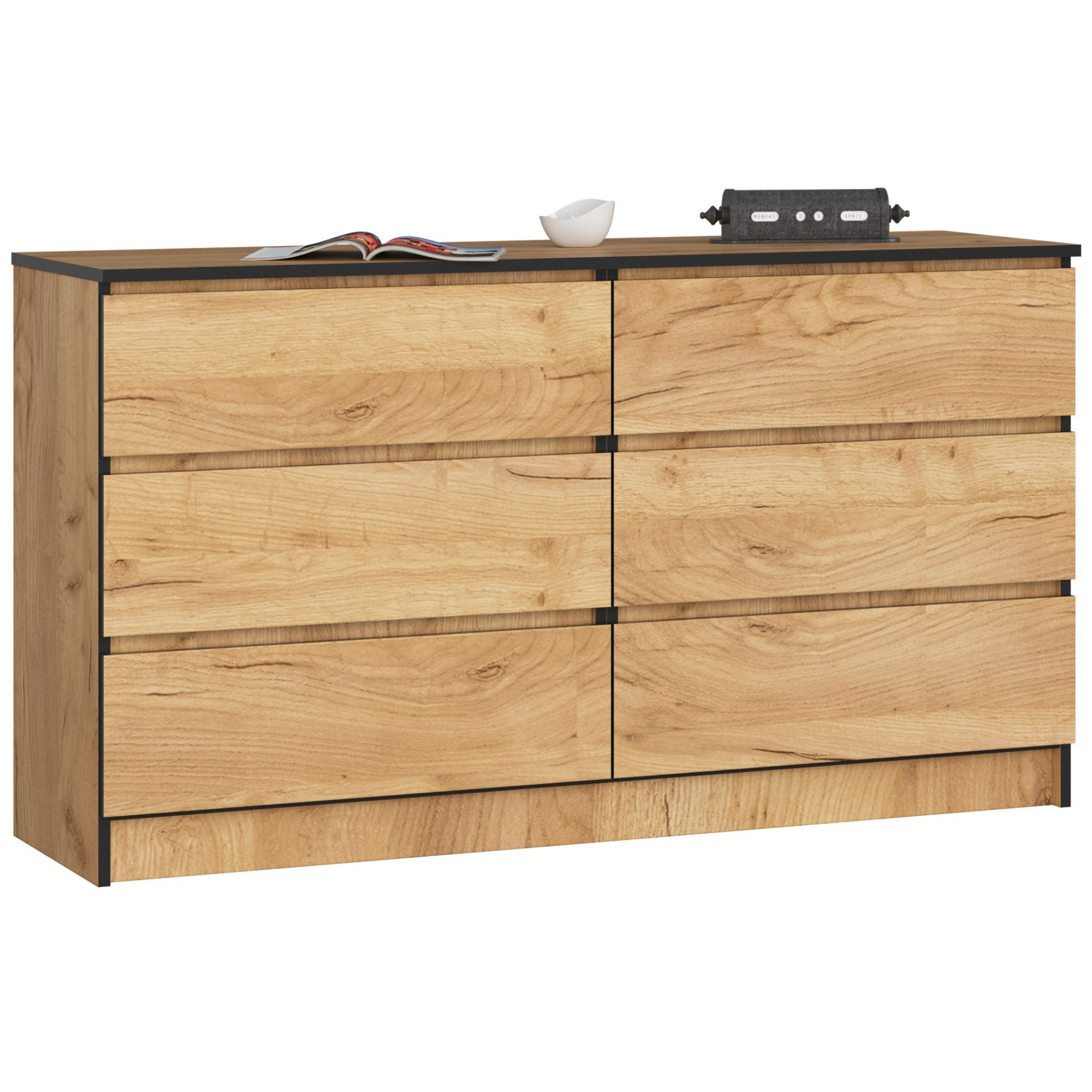Komoda AKORD K140 Dąb Craft 138cm Dąb Craft mat 138x40x77cm