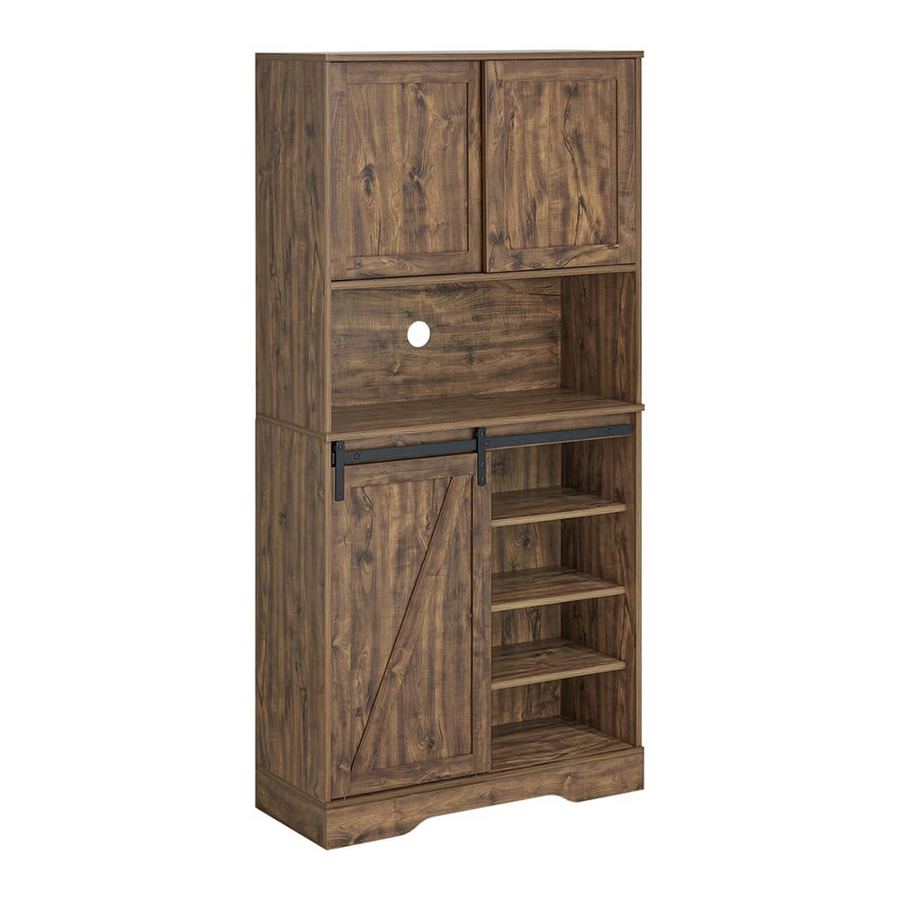 - Buffet Commode effet bois marron avec 3 portes