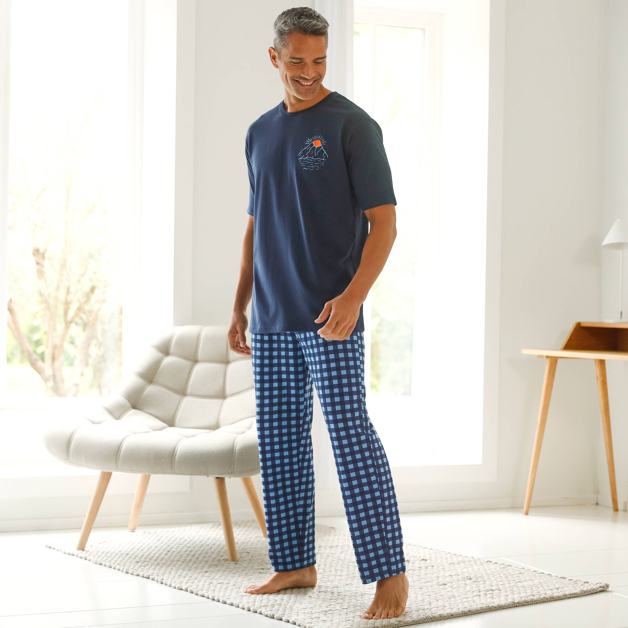 Pantalon pyjama coton carreaux