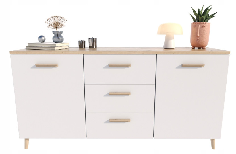 Komoda szafka MALMO 2D3S 150cm artisan-biały skandynawski
