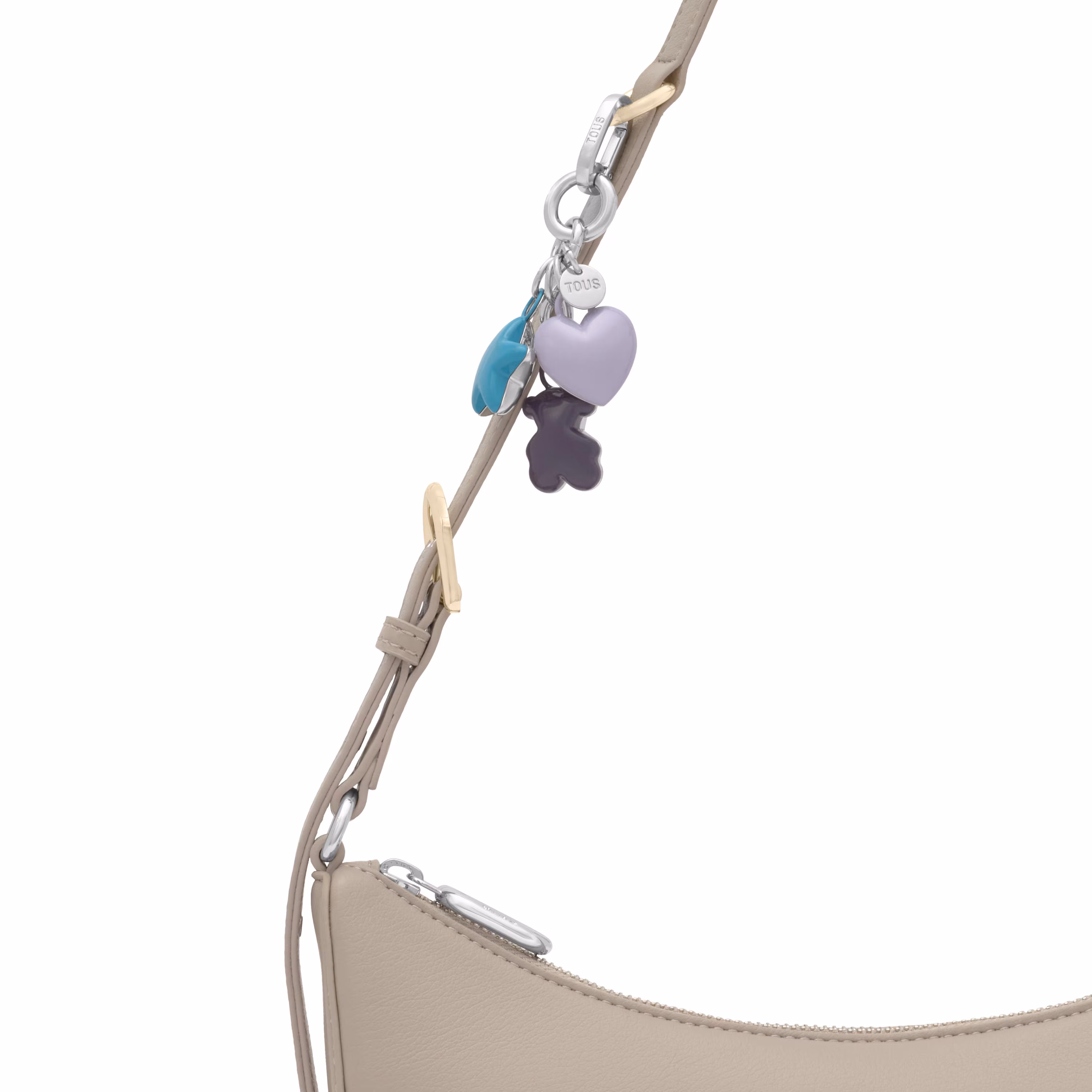 Llavero morado y plata Puffed Motifs