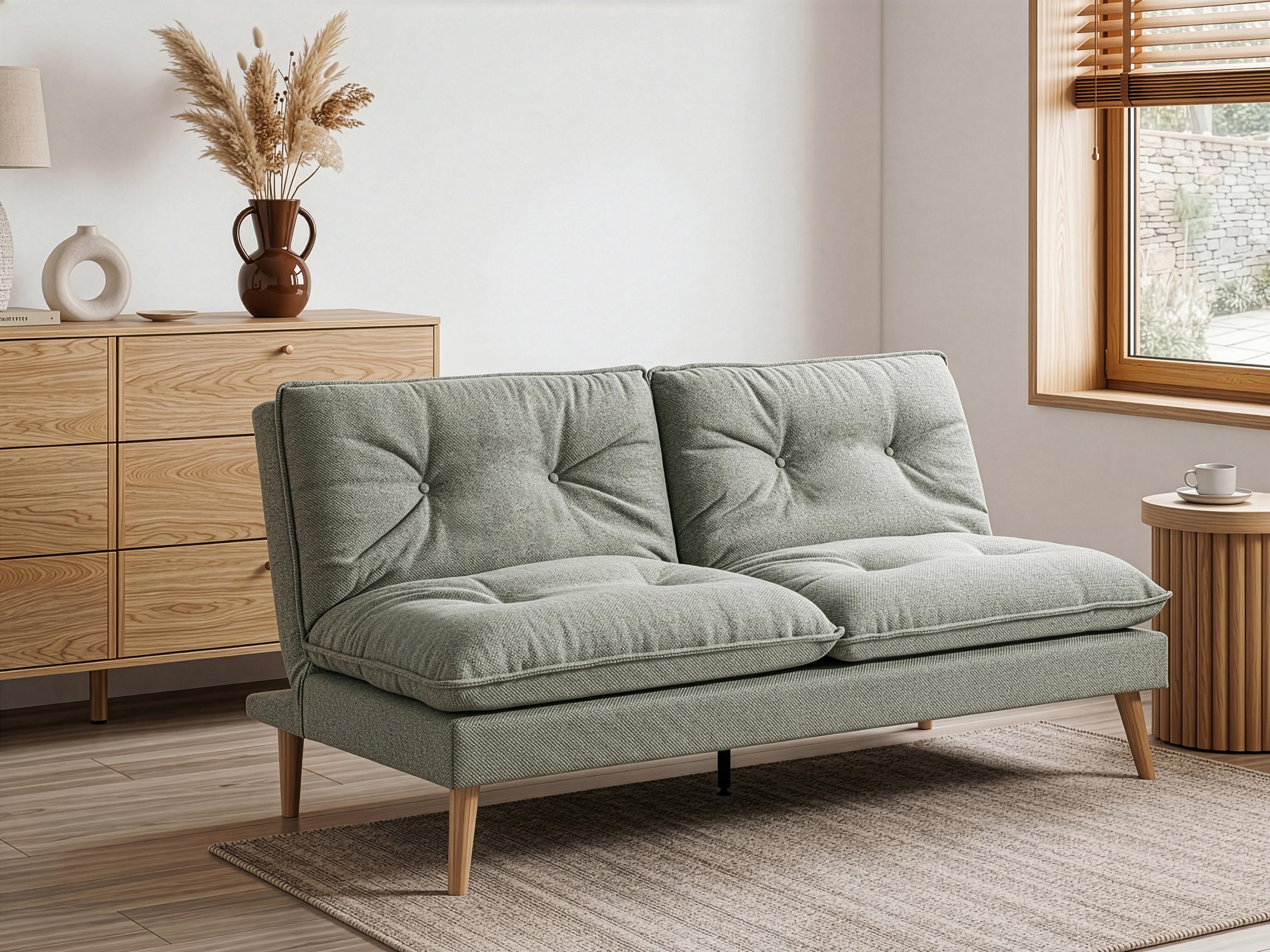 Sofa Bed 3 Seater YILA Fabric Green