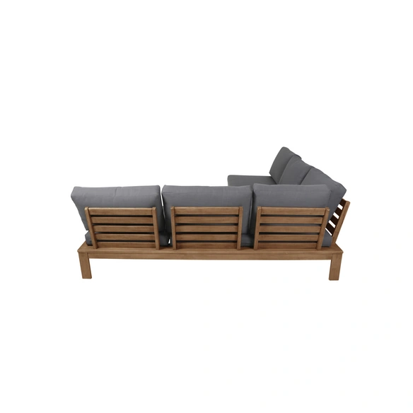 Loungeset »Modena«, grau/holzfarben, Holz, 6 Sitzplätze