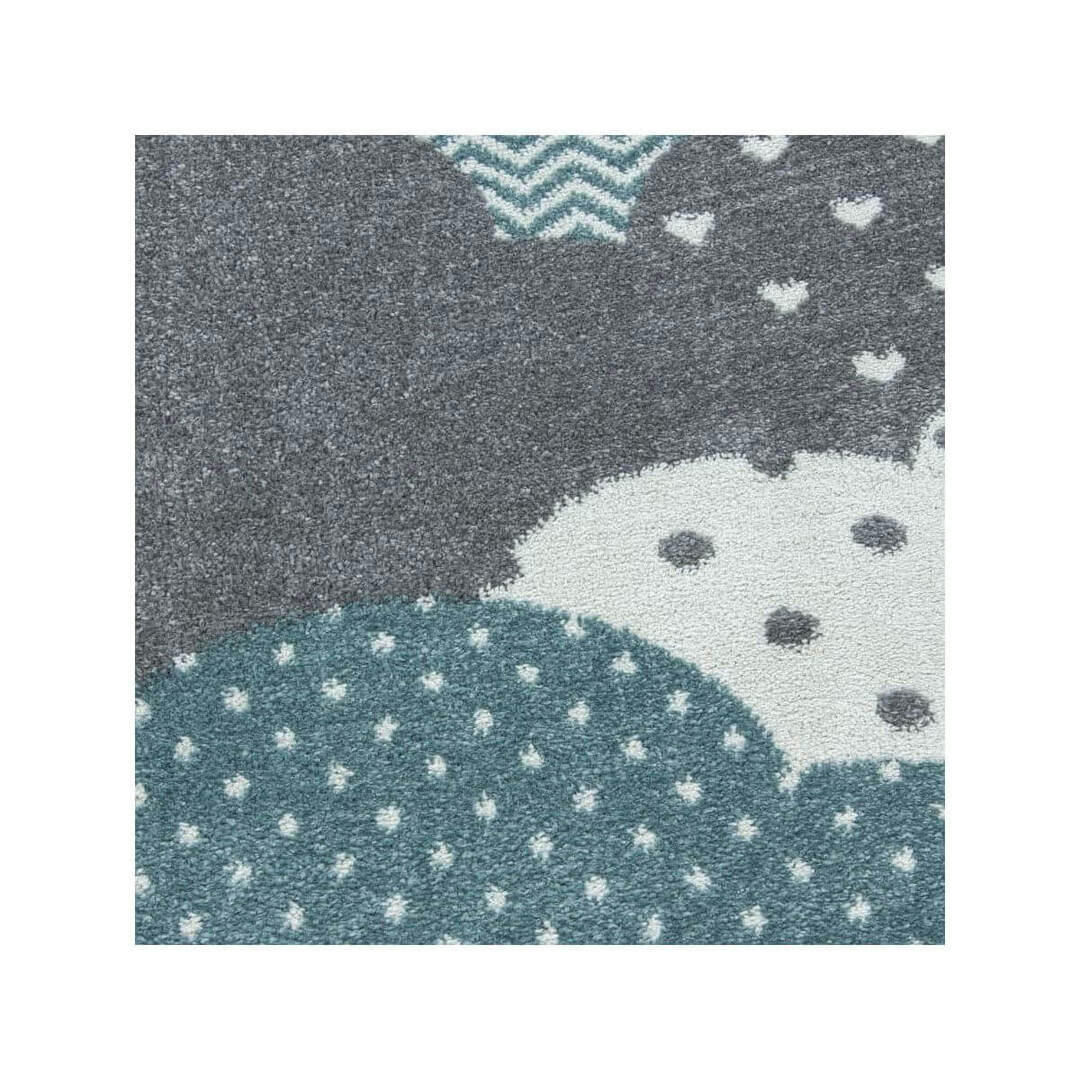 CLOUD - Tapis  enfant en polypropylène bleu Ø 120