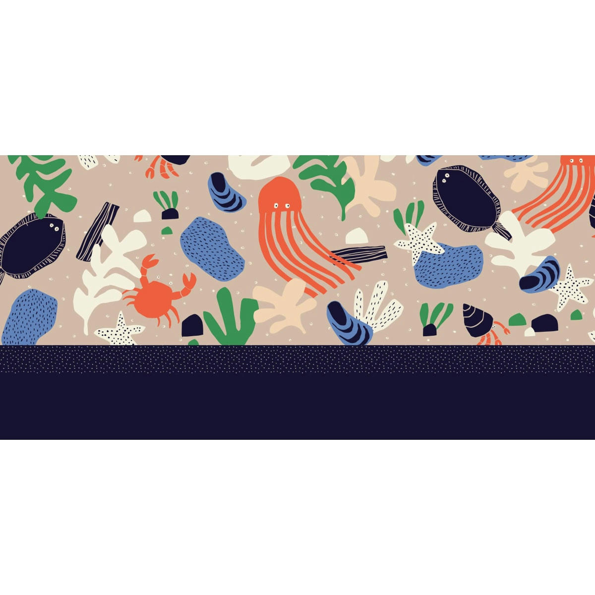 - Papier peint panoramique enfant crabes 450 x 250 cm
