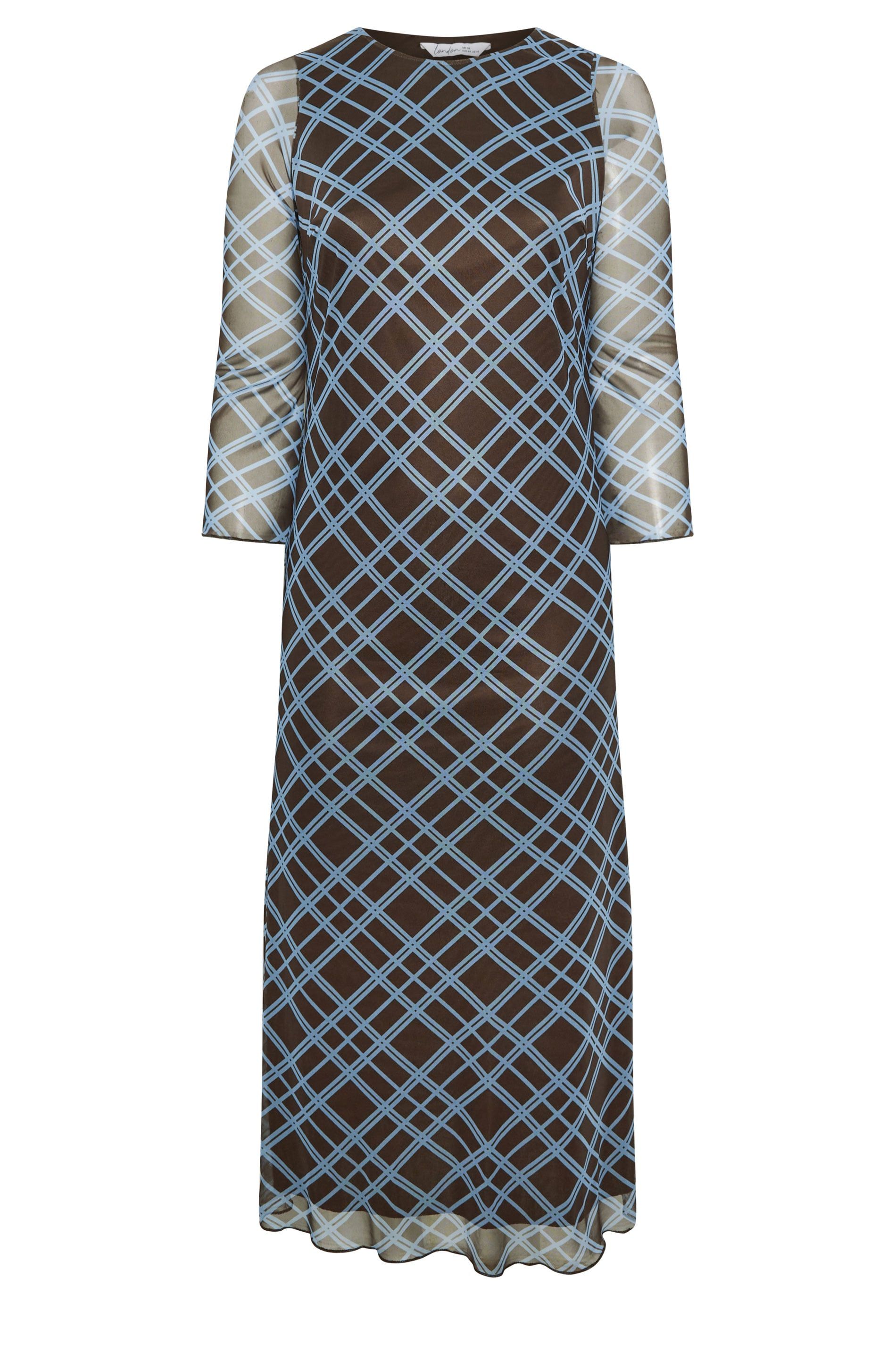Yours Check Mesh Maxi Dress