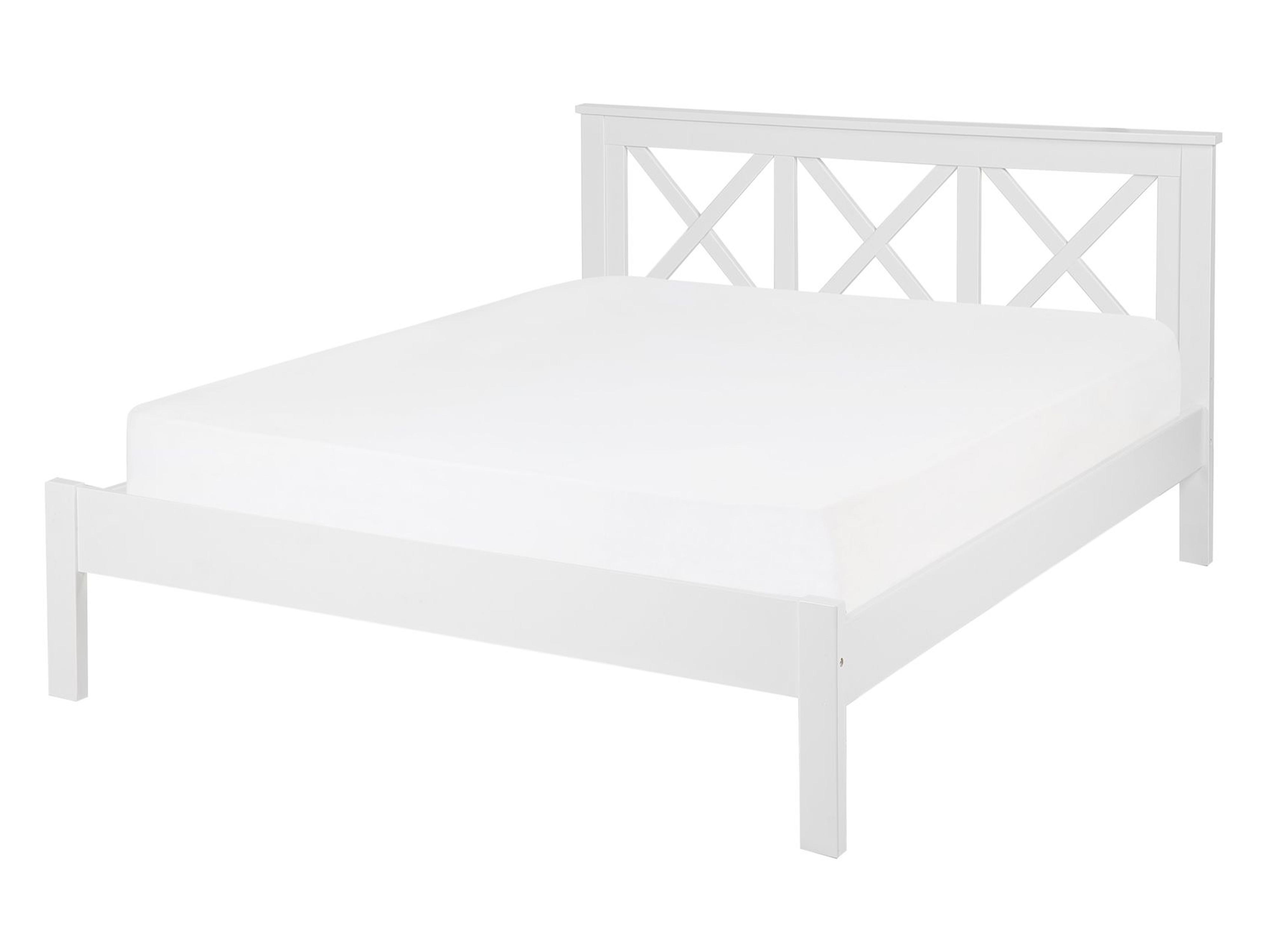 Bed Pine Wood TANNAY 140 x 200 cm (EU Double) White