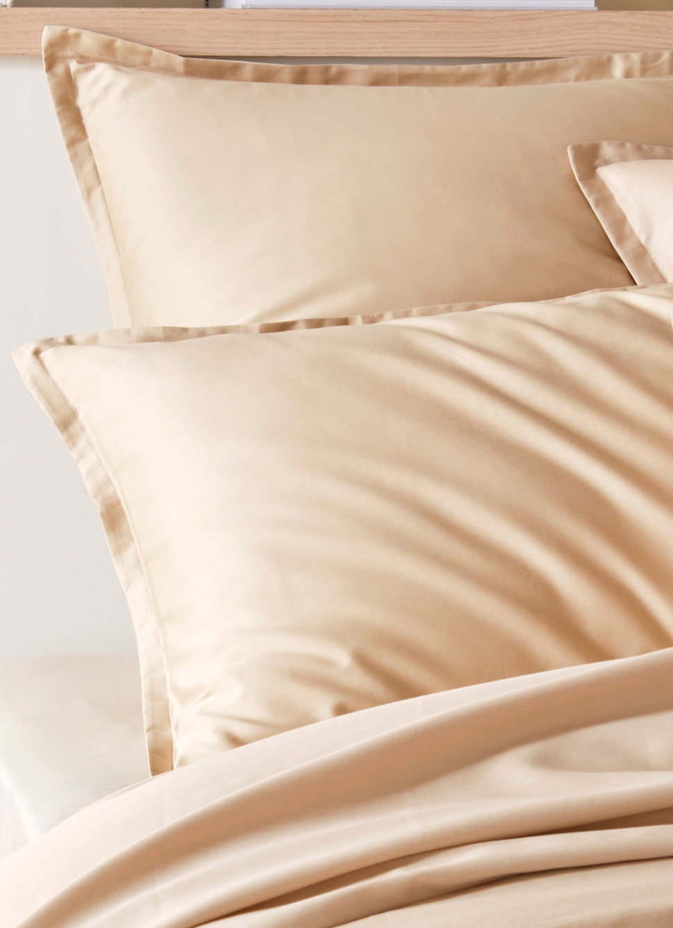 HOUSSE DE COUETTE EN SATIN DE COTON PEIGNÉ UNI MORDORE