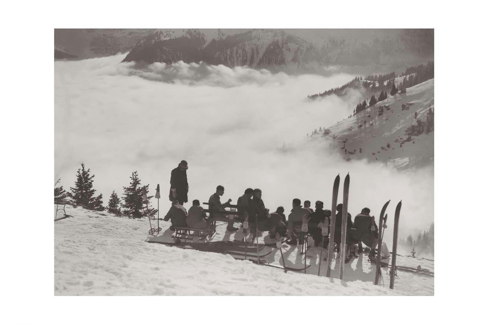MONTAGNE - Photo ancienne noir et blanc montagne n°88 cadre noir 60x90cm