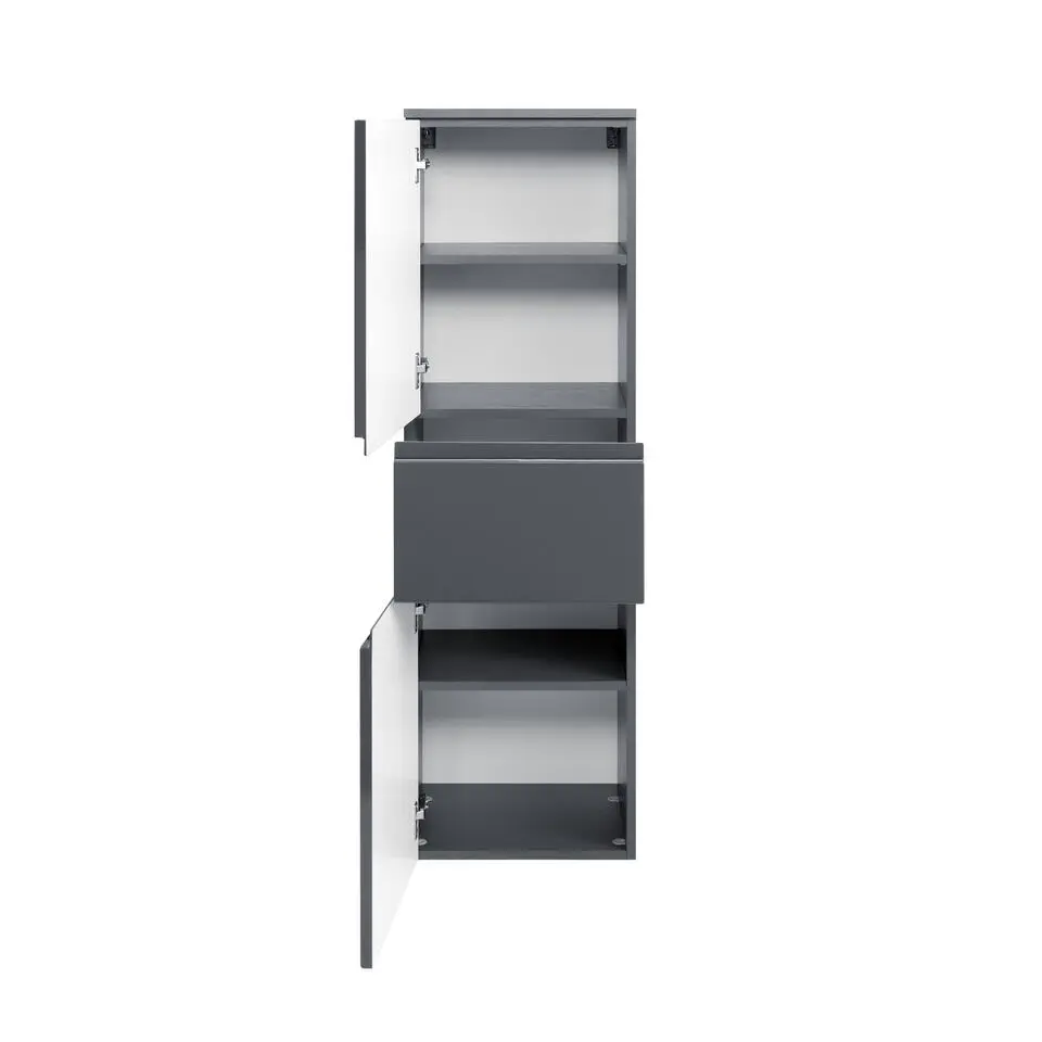 Multifunctionele opbergkast Cardiff - 40 x 35 x 130 cm - Grijs