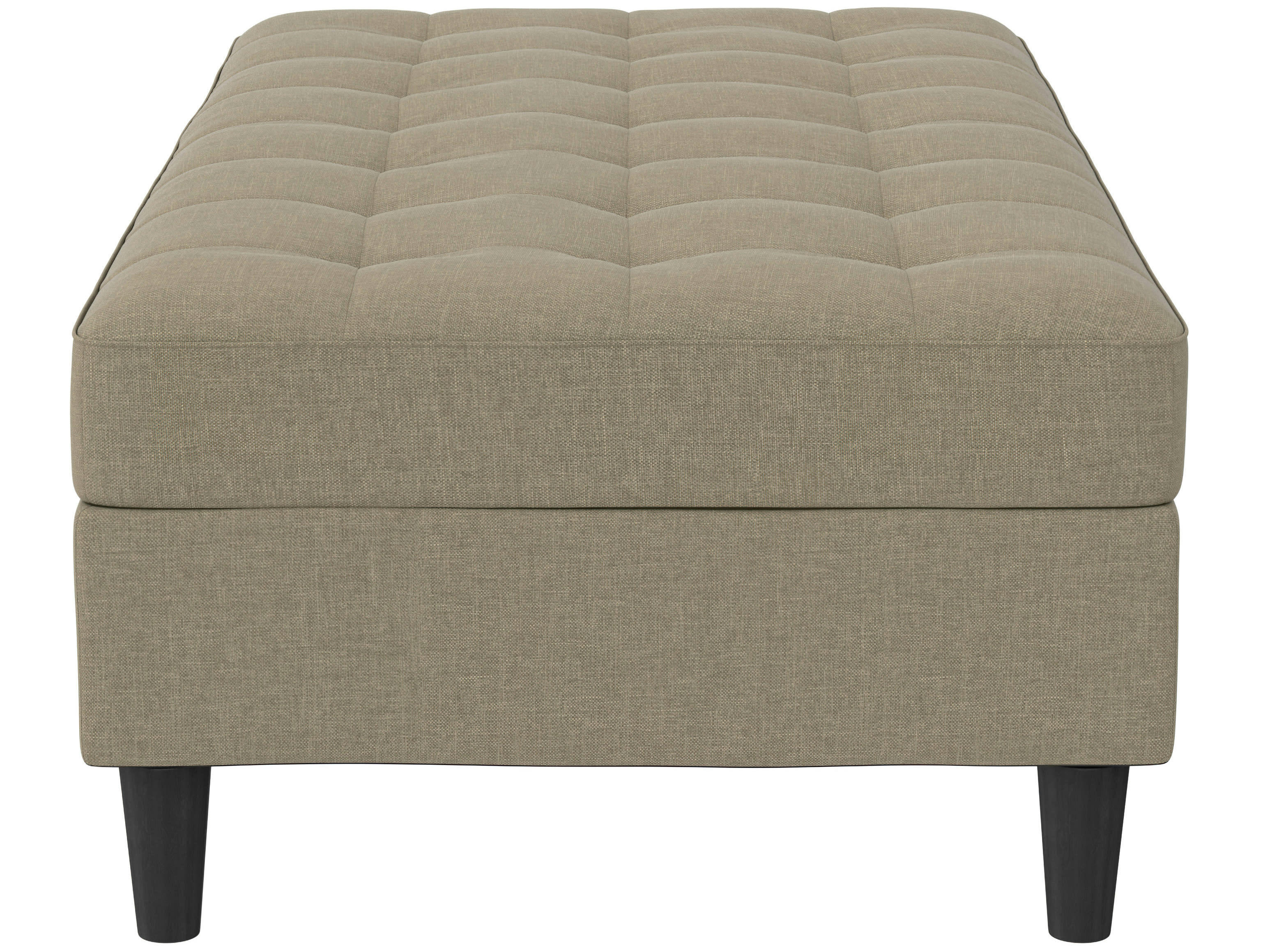 PRESLEY - Pouf avec rangement en lin cappuchino