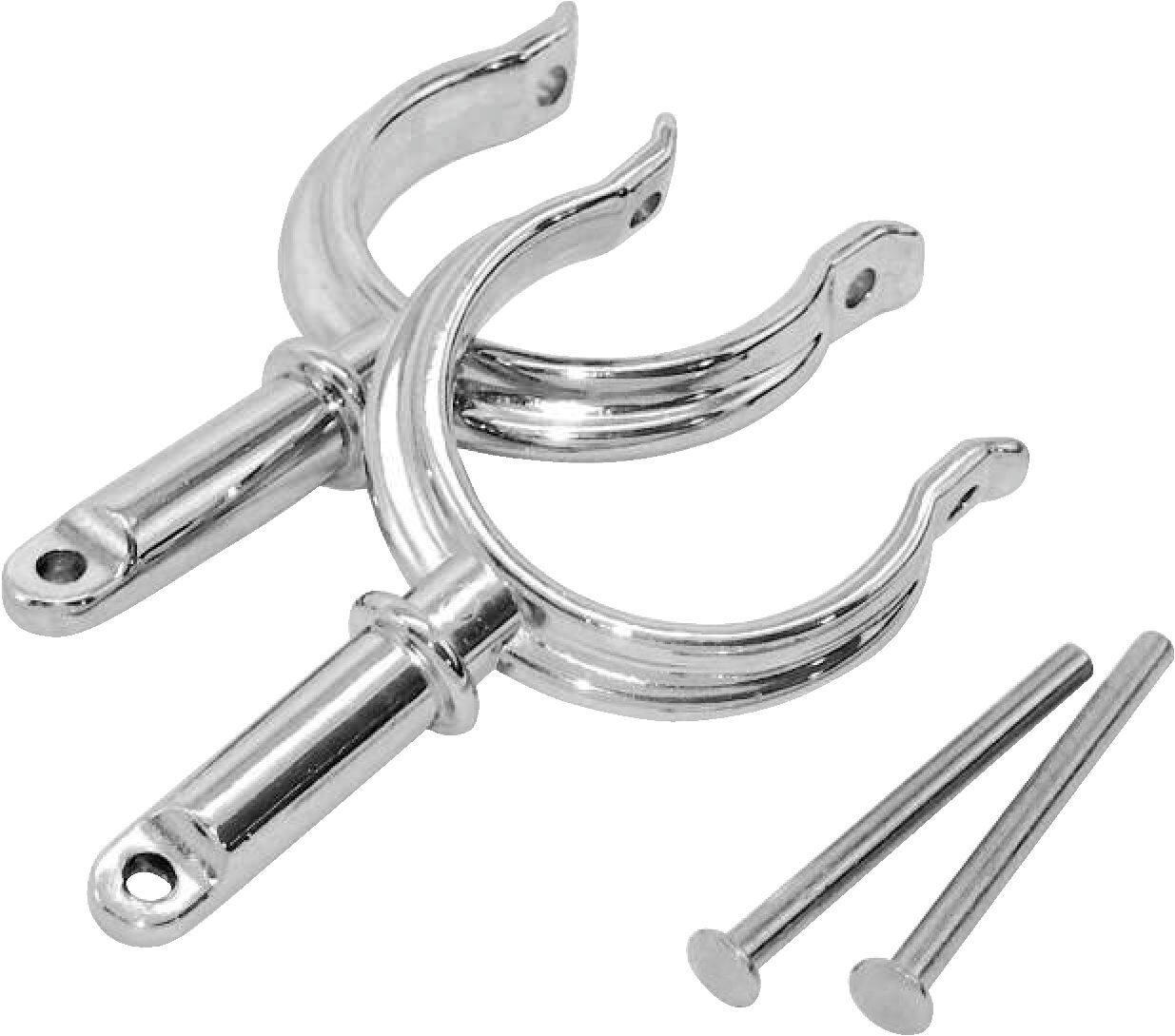 Chrome Zamak Oarlock Horns to Secure Oars to Kayak or Canoe, 2-pk