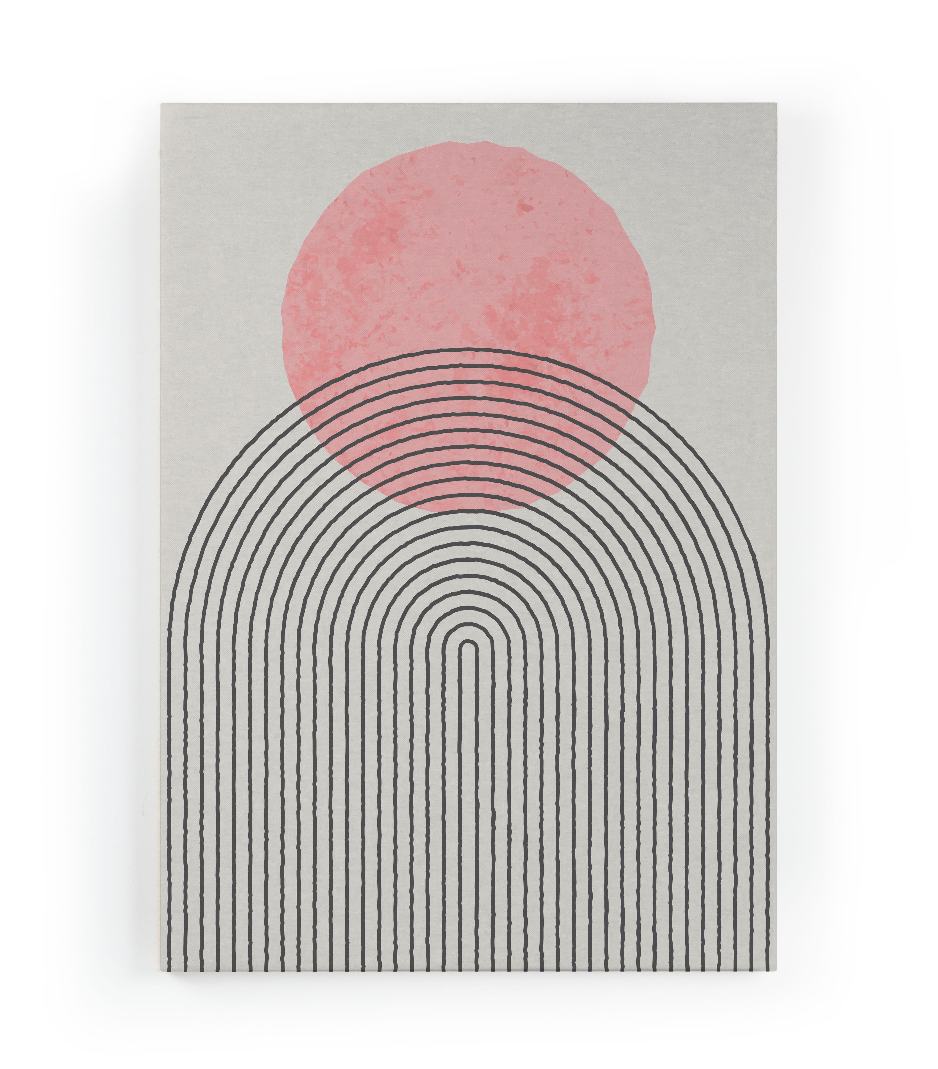 Canvas 60x40 Afdruk Roze Geometrisch