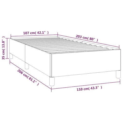 NNEVL Bed Frame Dark Grey 107x203 cm King Single Fabric