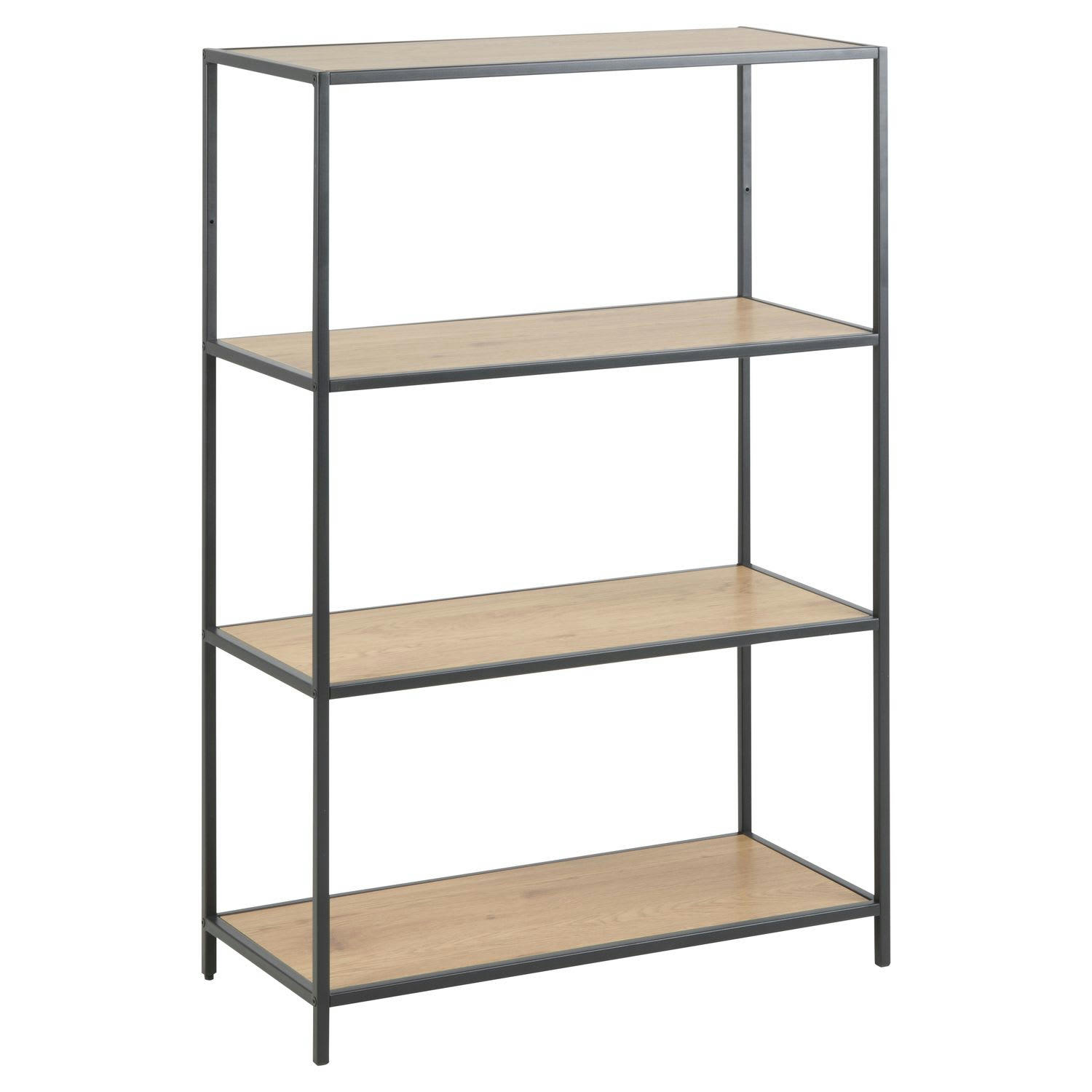 SIREINE - Bibliothèque 3 niveaux en mdf et métal beige