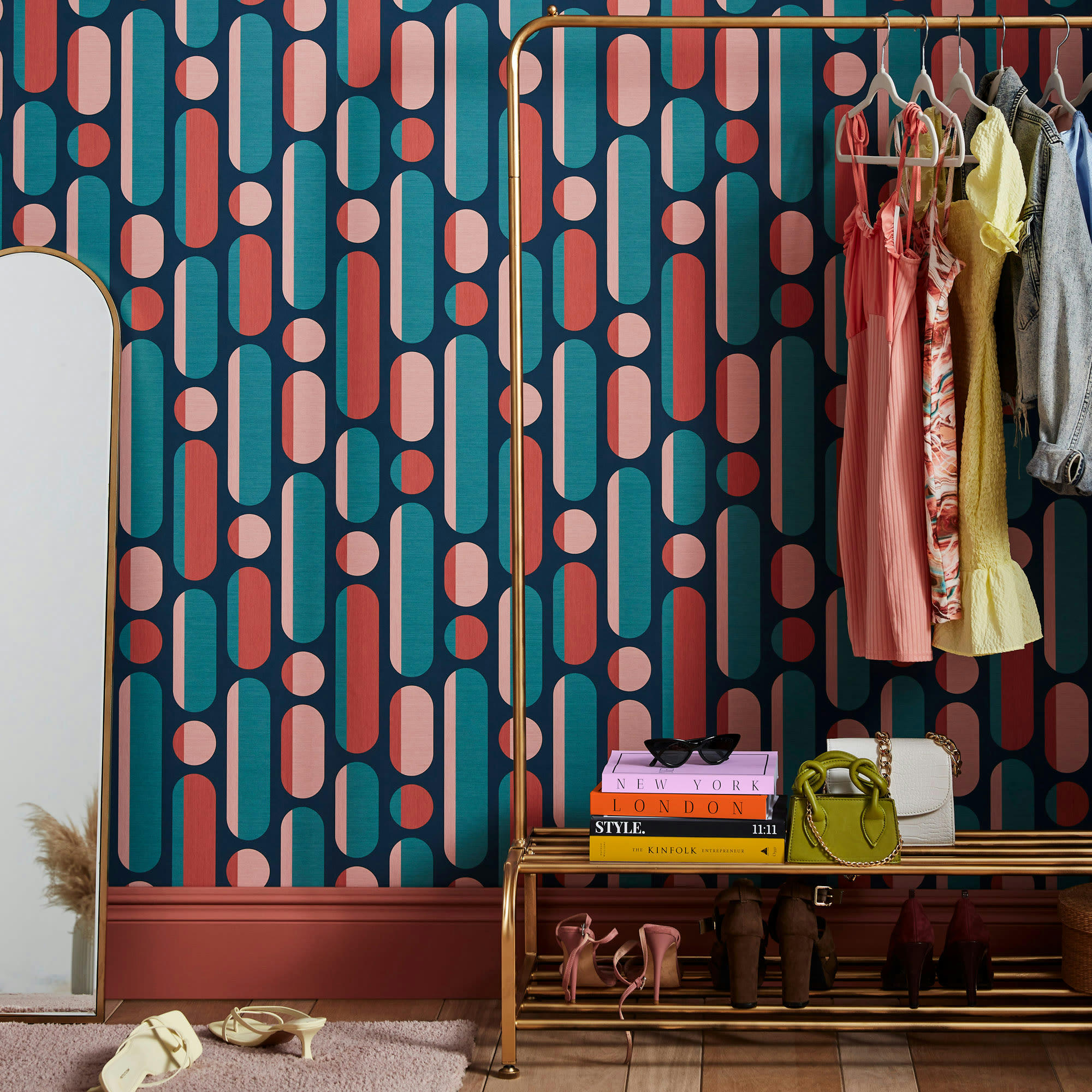 - papier peint morse bleu corail 1005x52cm